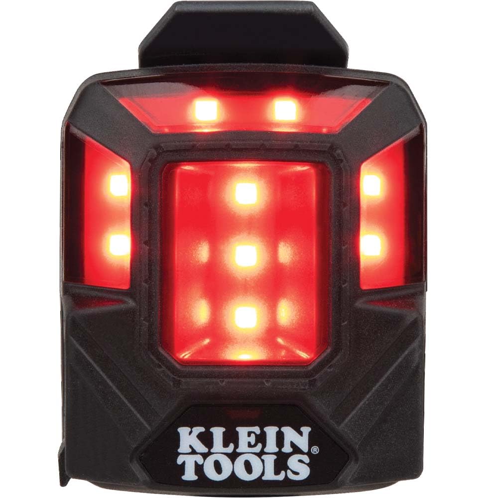 Klein Tools Rechargeable Safety Light with Magnet, Model 56063, Red, for Hard Hats and Safety Helmets