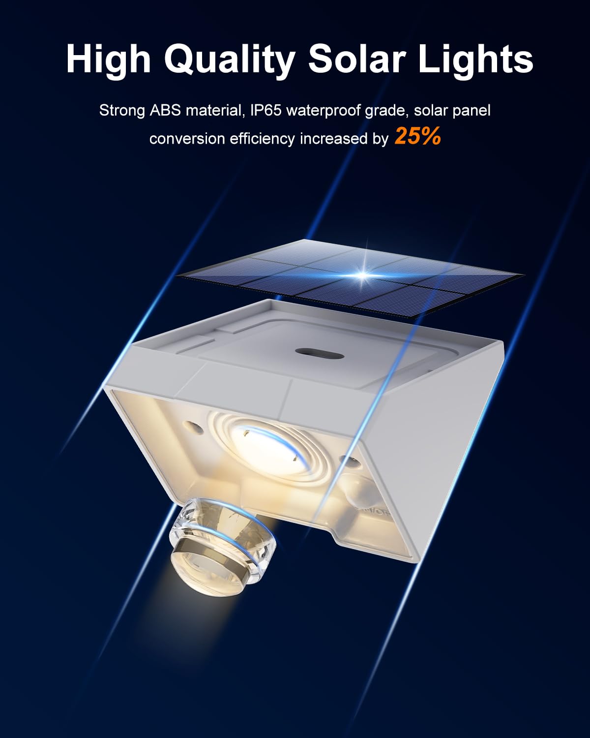 12 Pack Decorative Solar Powered Fence Lights Outdoor Waterproof With Warm White Led Spot Lens, For Outside Deck, Patio, Yard, R