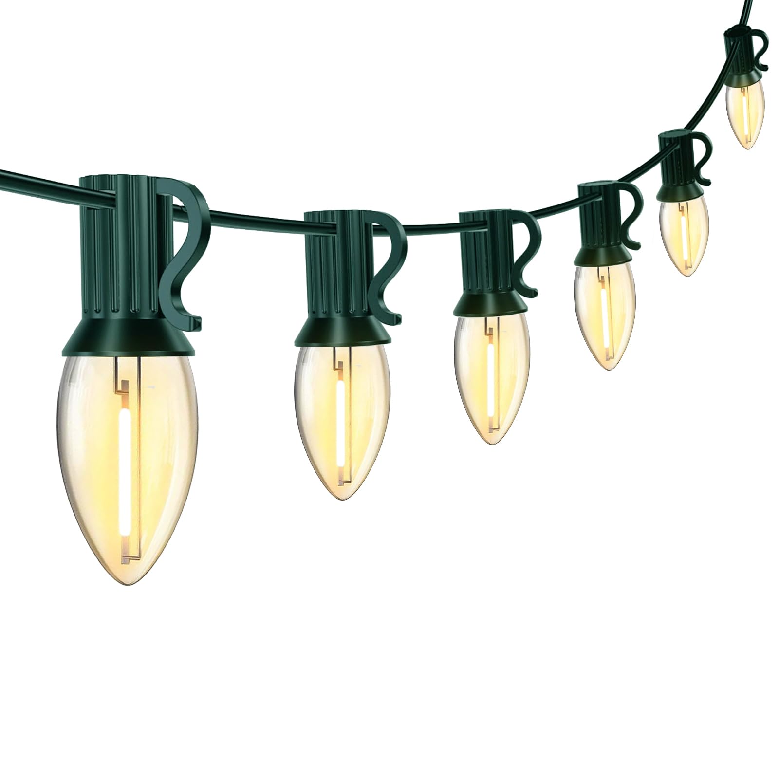 CHYParty 10FT C7 Christmas Lights, Warm White LED Indoor Outdoor String Lights for Halloween, Xmas Tree, Window, Door, Party Dec