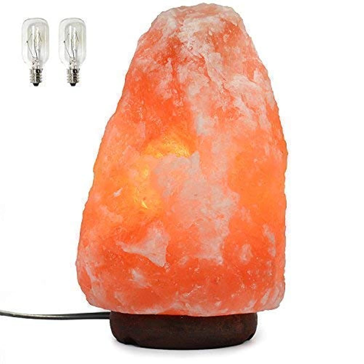 Spantik 7 Inch Himalayan Salt Lamp - Natural Crystal Rock, Dimmer Cord, Light Orange to Pink, Model SP01