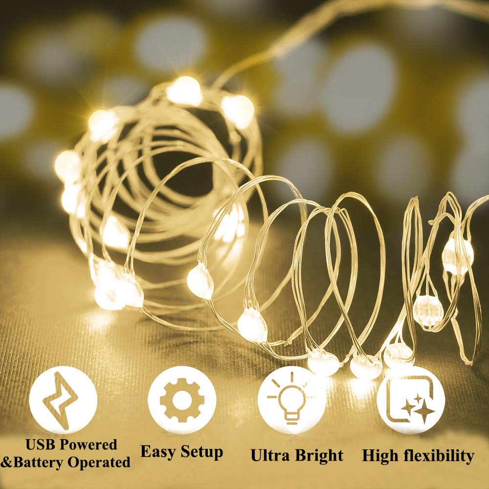 20 Led Photo Clip String Lights, 6.56Ft 10 Color Changing Battery Operated & Usb Fairy Lights With Remote Timer For Hanging Photo Banner, Cards, Memos, Picture Holder, Indoor Ambiance Wall Decor