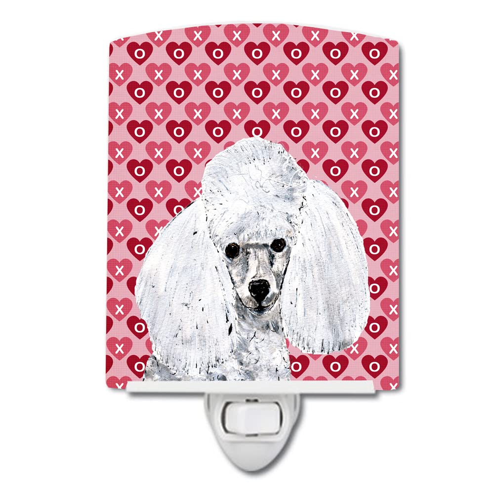 Carolines Treasures Ceramic Night Light, UL-Certified, 6x4x3 inches, Multicolor, Model SC9701CNL, White Toy Poodle Design