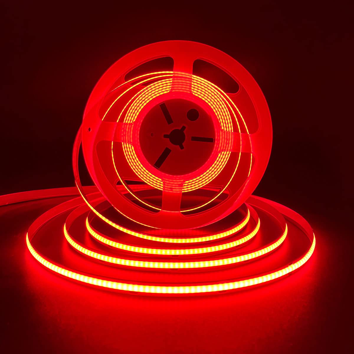 HAMRVL COB LED Strip Lights Red,DC12V 16.4ft/5M 320leds/M CRI90 Bright Flexible LED Tape Lights 8mm,for Indoor Home Cabinet,Bedr