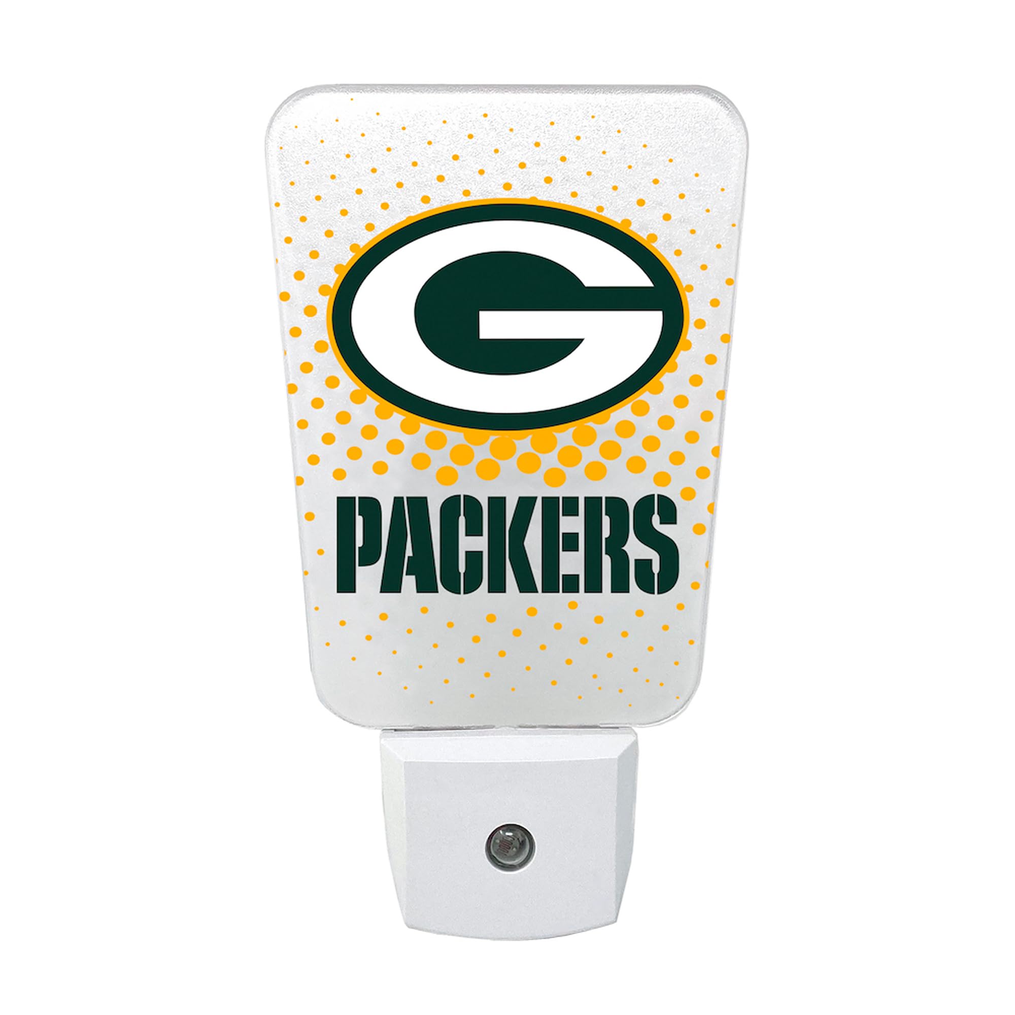 Party Animal NFL Team LED Night Light, with Auto Sensor and 3 Light Settings, Slim 5-Inch Design fits Standard Outlets, Green Ba