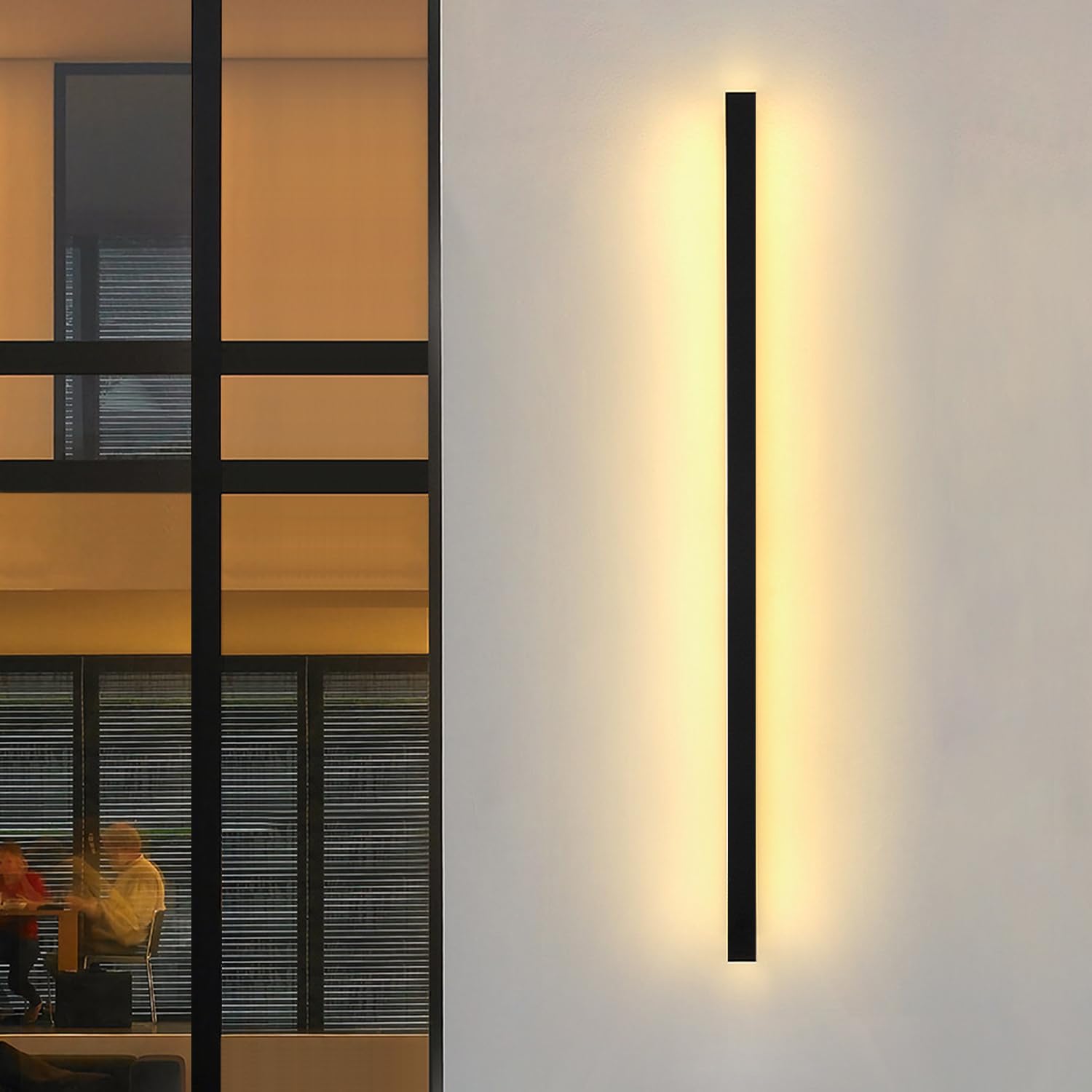 NIUZDU Porch Wall Lights - 2pack 31.5inch Long Strip Modern Outdoor Wall Light Fixture, Black Wall Mount Exterior Lighting Wall Sconce Outside Garage Lights for House, Courtyard, Corridor