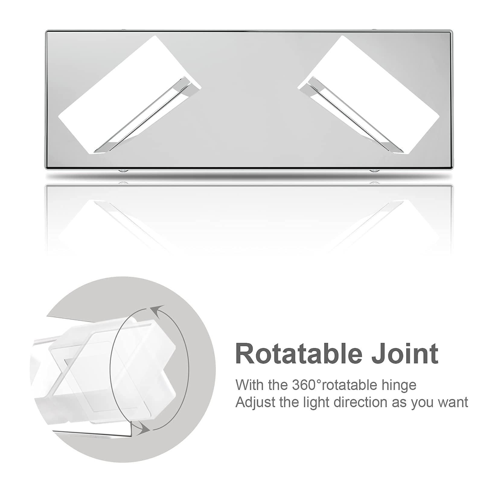 Ralbay 2-Light LED Vanity Light Fixture, Stainless Steel, Chrome-Cool White, Model 8590-2T, Perfect for Bathroom Lighting