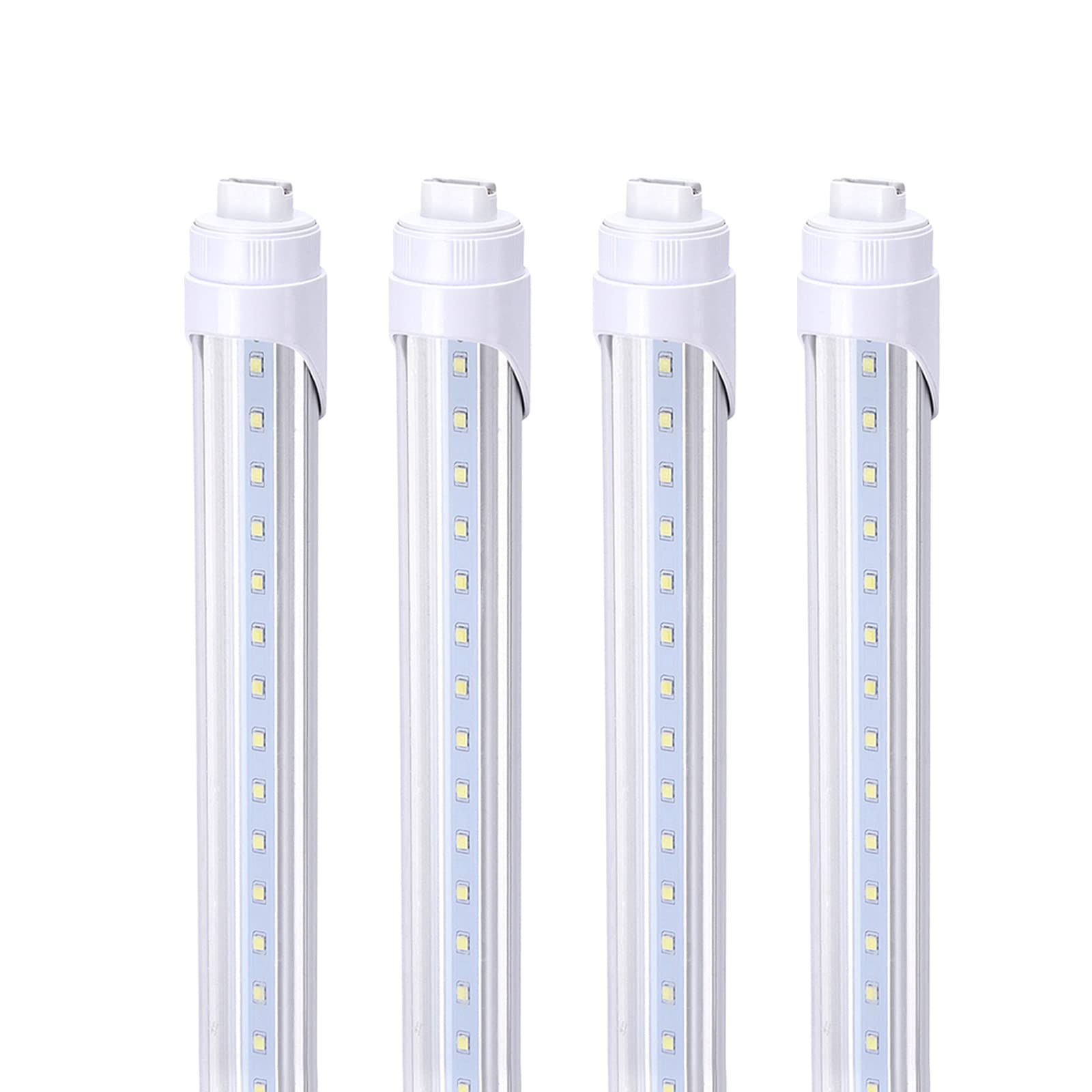 R17D/Ho 8Ft Led Shop Bulb, Rotating Base Led Tube Light, 6000K Clear Lens, Dual-Ended Power Bulb Lights, Non-Dimmable, 2 Pin, Ba