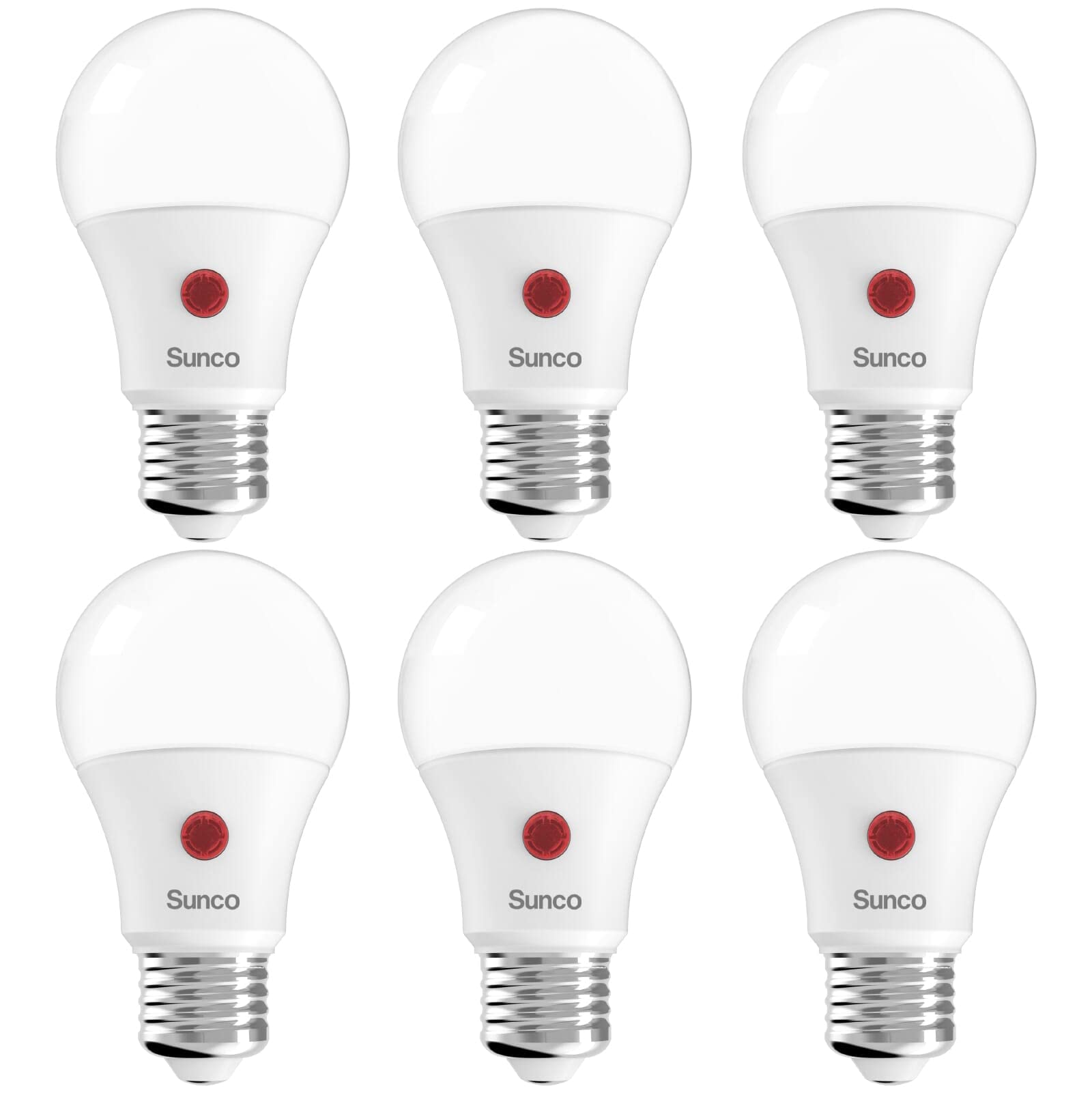 Sunco Lighting Dusk to Dawn Light Bulbs Outdoor Light Sensing Bulb Photocell, A19 LED 60W Equivalent 9W, 800 LM, E26 Medium Base, 6000K Daylight Deluxe, Automatic On/Off Sensor, UL 6 Pack