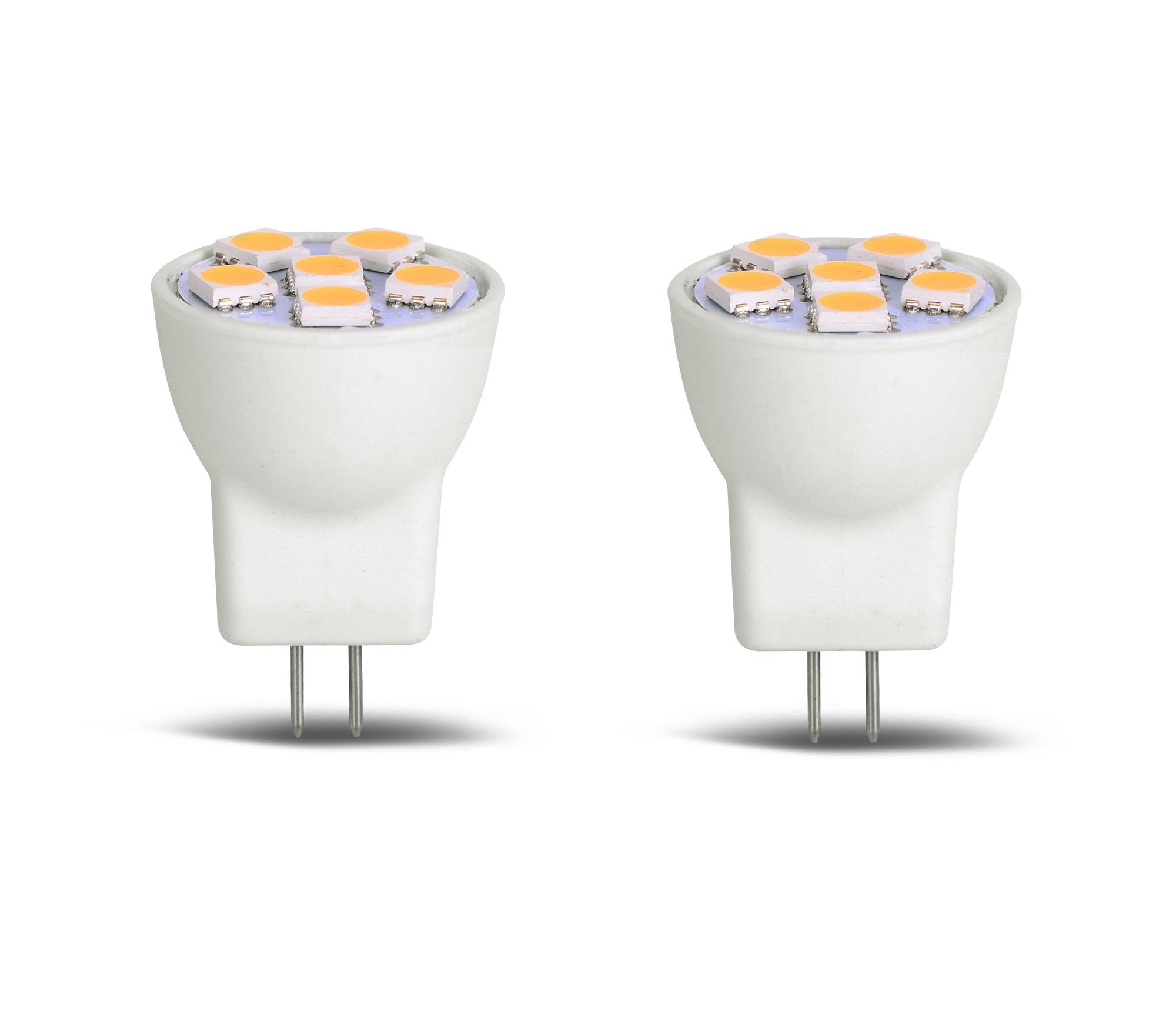 12Vmonster MR8 LED Light Bulb Replacement for Mini Halogen Lamps, 12V, Warm White, 1in Diameter, 2 Pack