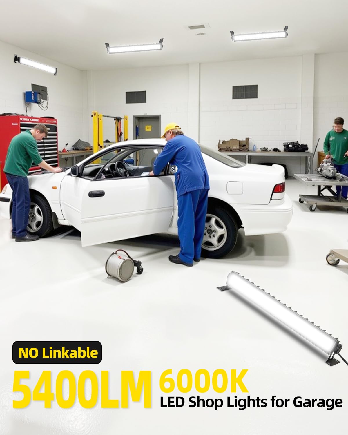 8 Pack Led Shop Light 5400Lm Super Brighter  45W Plug In Garage Light With 6Ft Cord And On/Off Switch  6000K Ip66 Waterproof Outdoor Work Shop Bay Lighting For Garage Workshop Warehouse Factory Yard