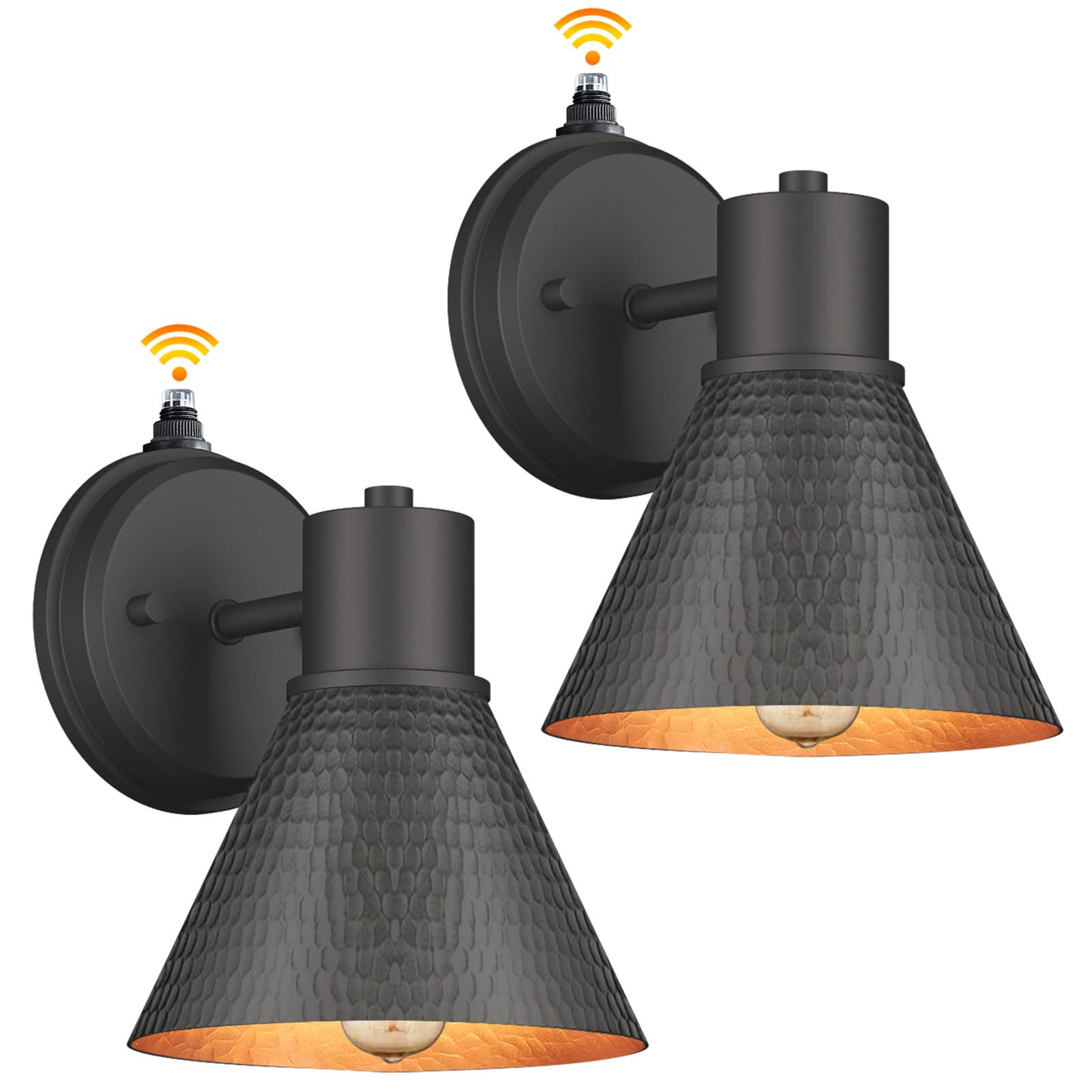 Ejiaxin 2 Pack Dusk To Dawn Outdoor Wall Sconces, Vintage Black Barn Light, Waterproof Fixture