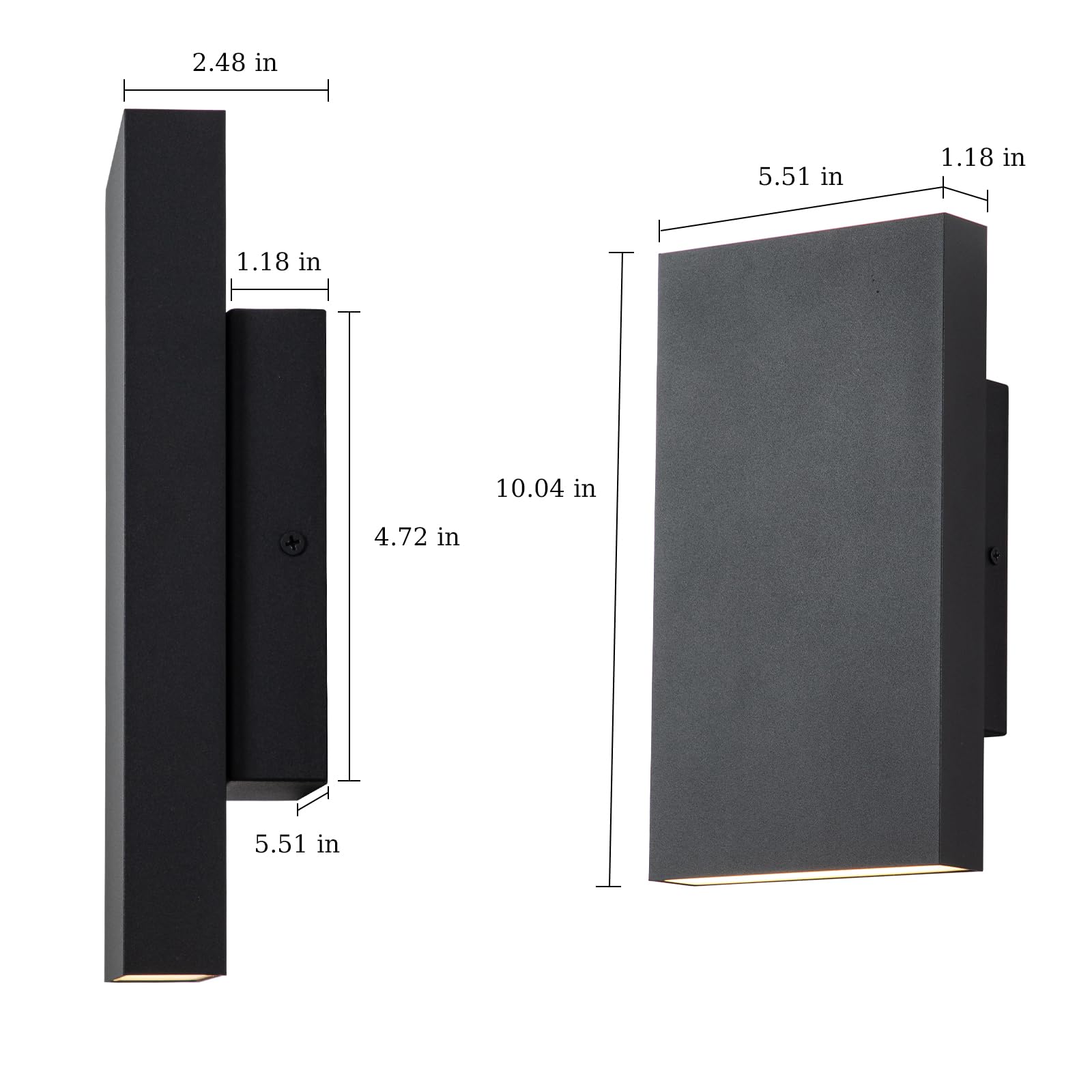 Zicbol Modern Outdoor Wall Light Black Up And Down Lights Outdoor 10 Led Exterior Lighting Fixtures For House  Porch Outside Lights For Entryway Front Door Patio Garage (10W  3000K/4500K/6000K)