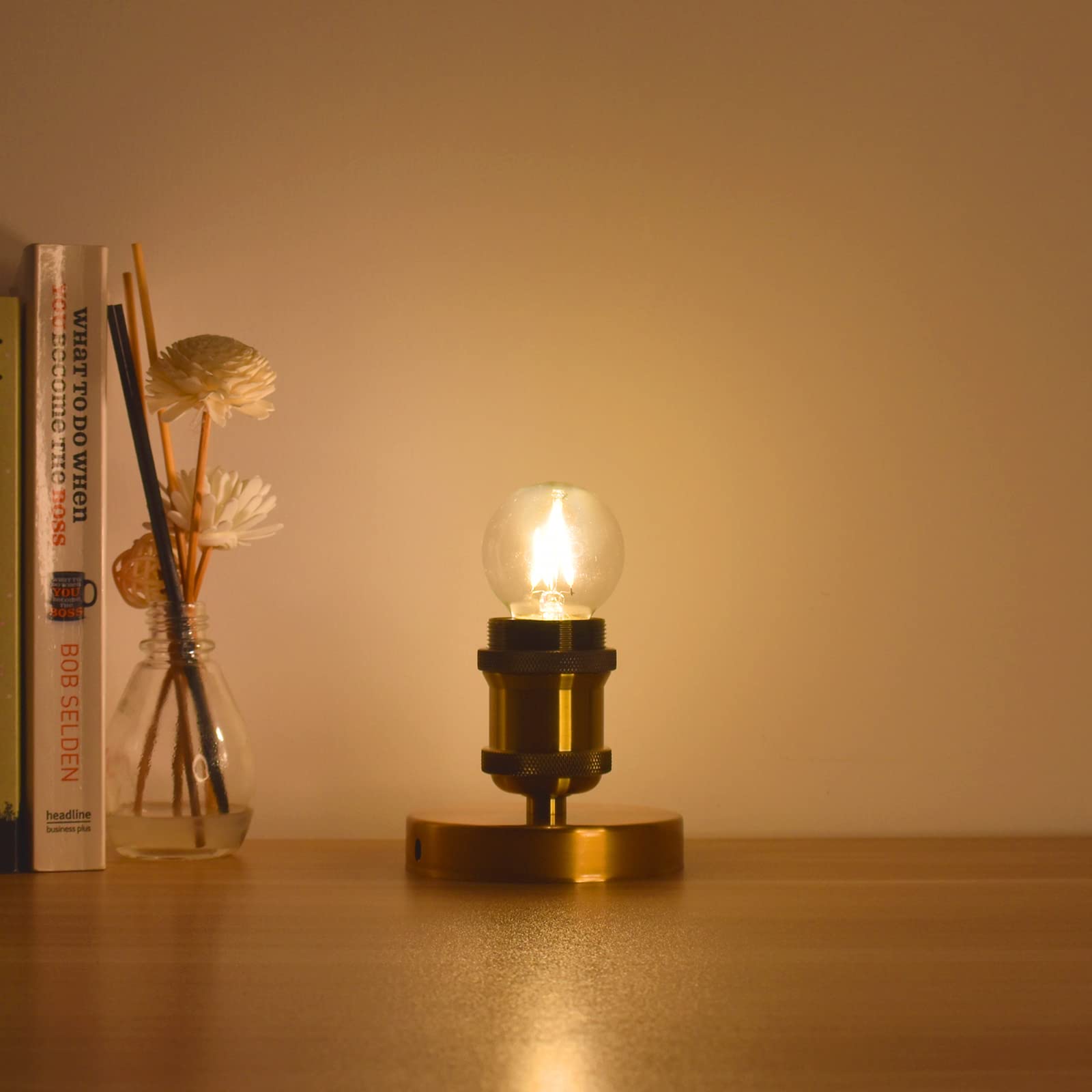 Dimmable 2 Watt Candelabra Led Light Bulb(25W Equivalent), Aielit E12 Globe Led Bulb, Small Chandelier Base, Antique G15 Filamen