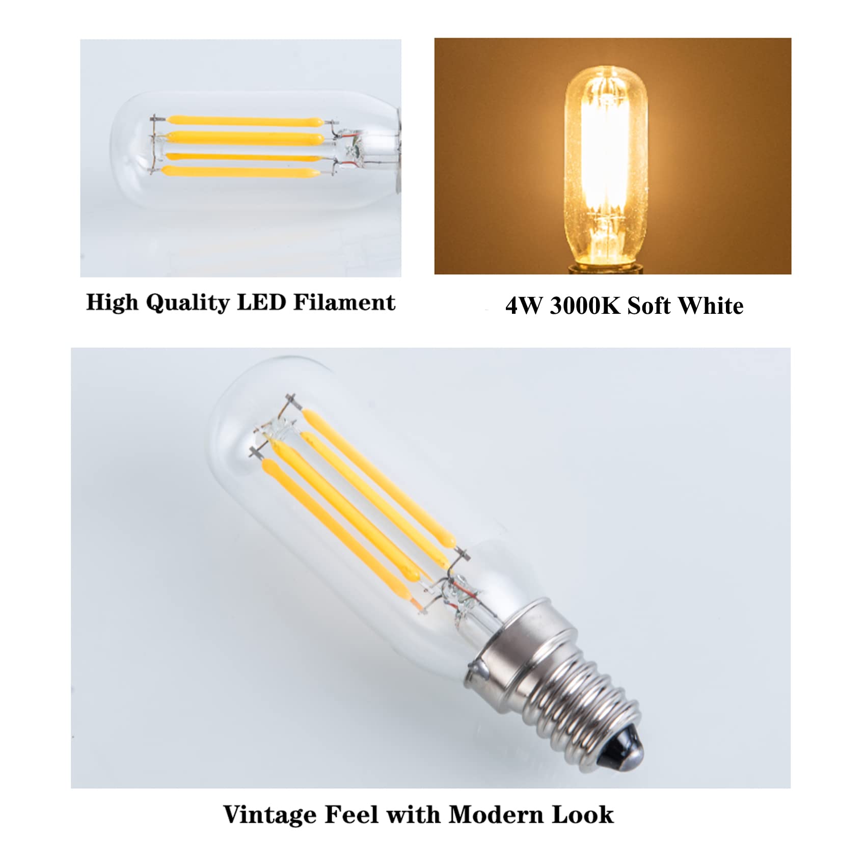 E14 Led Bulb Dimmable European Base E14 Led 40W 400Lm E14 Led Dimmable Candelabra Soft White 3000K, Vintage 4W E14 Led Edison Li