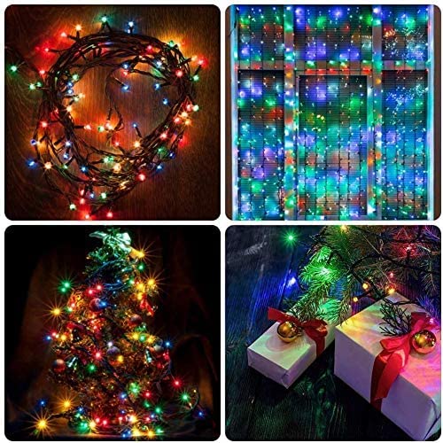 Amyhomie Christmas Lights Outdoor, 300Led Multicolor Christmas Lights With 8 Lighting Modes, End To End Connectable Fairy String