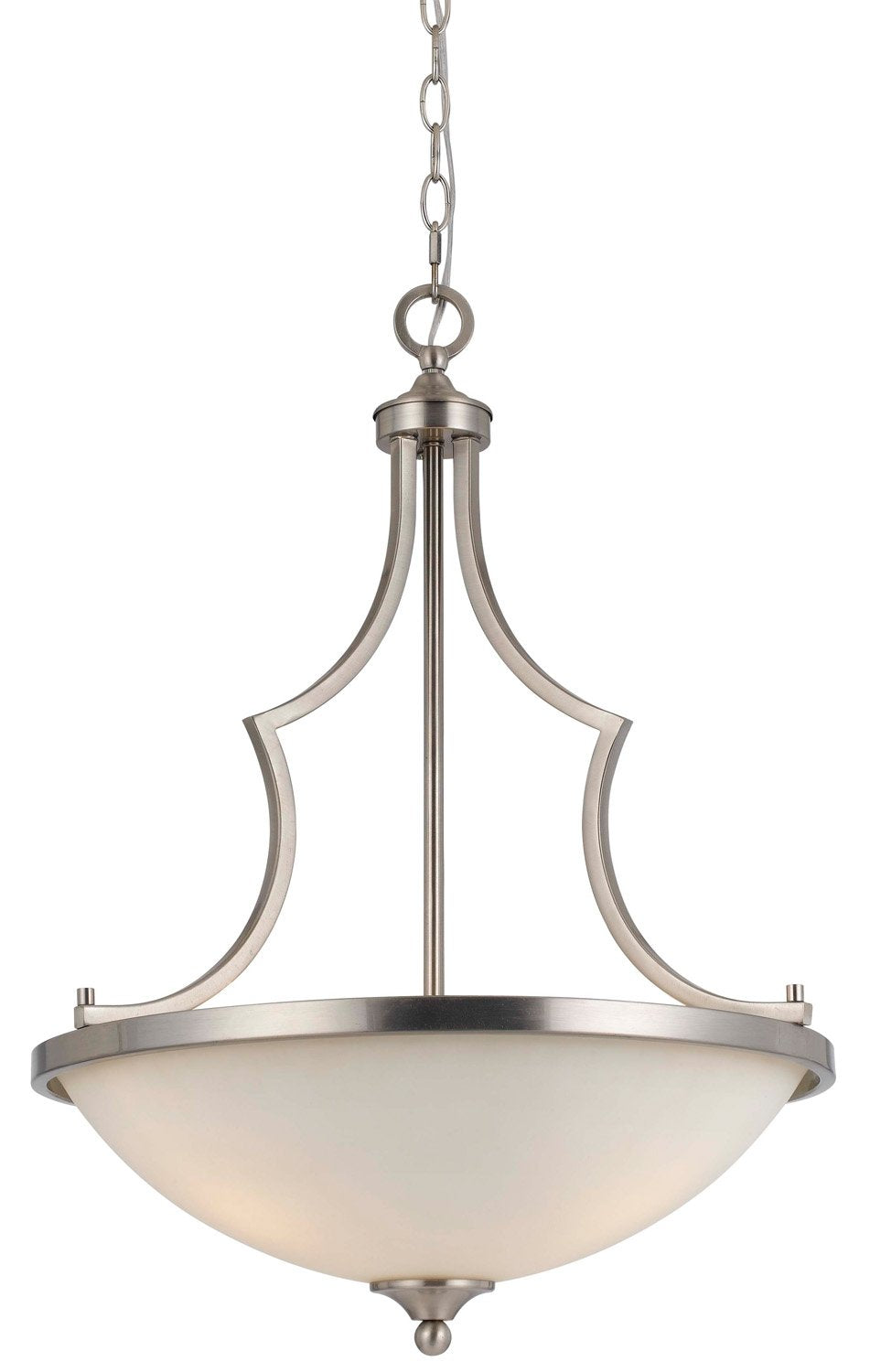 Cal Lighting FX-3531/1P Transitional Three Light Pendant from Barrie Collection in Pwt, Nckl, B/S, Slvr. Finish, 19.00 inches