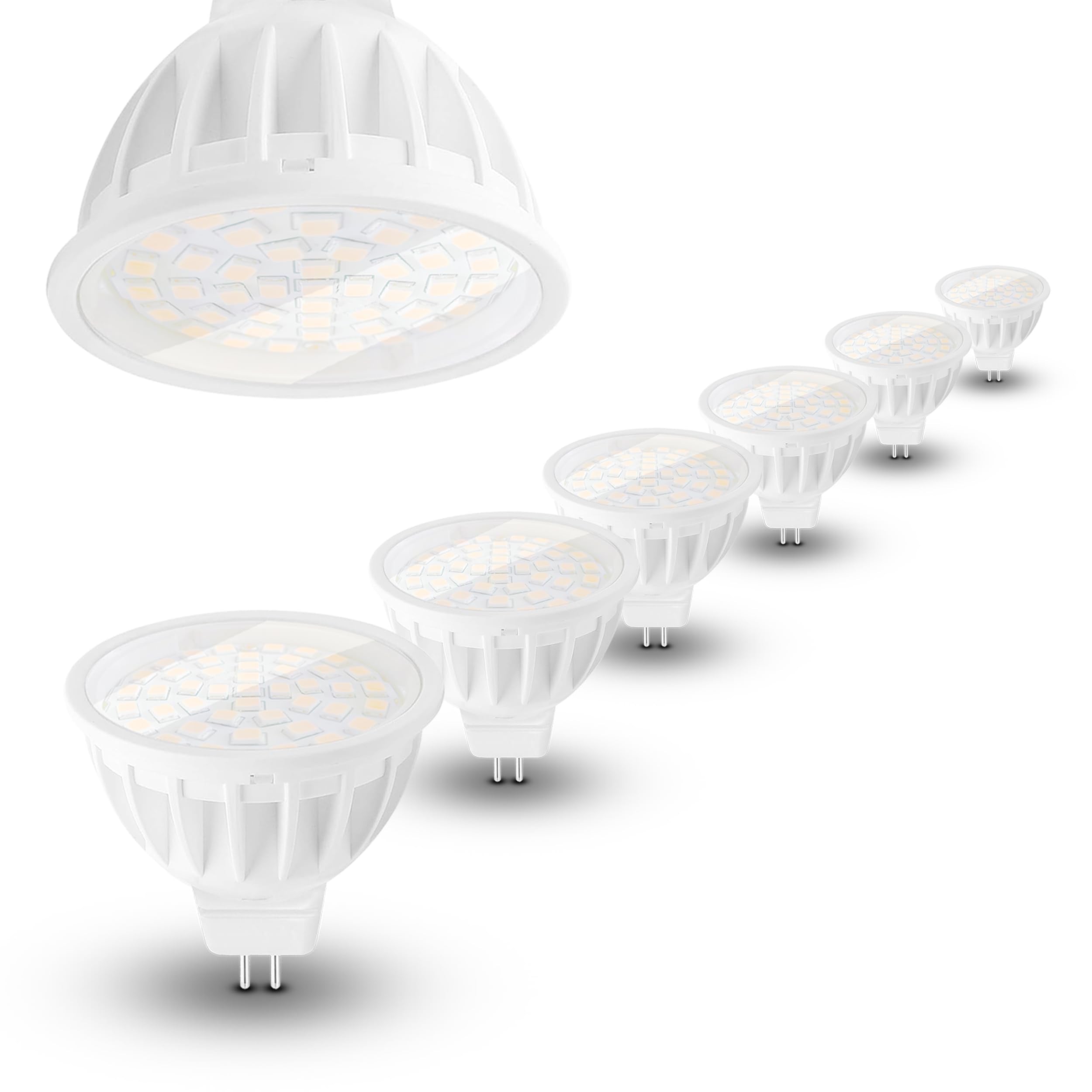 Mr16 Led Bulbs Non-Dimmable 50W Halogen Equivalent, 2700K Warm White, 12V Gu5.3 Led Spotlight Bulb, 120 Degree Flood Beam Angle 