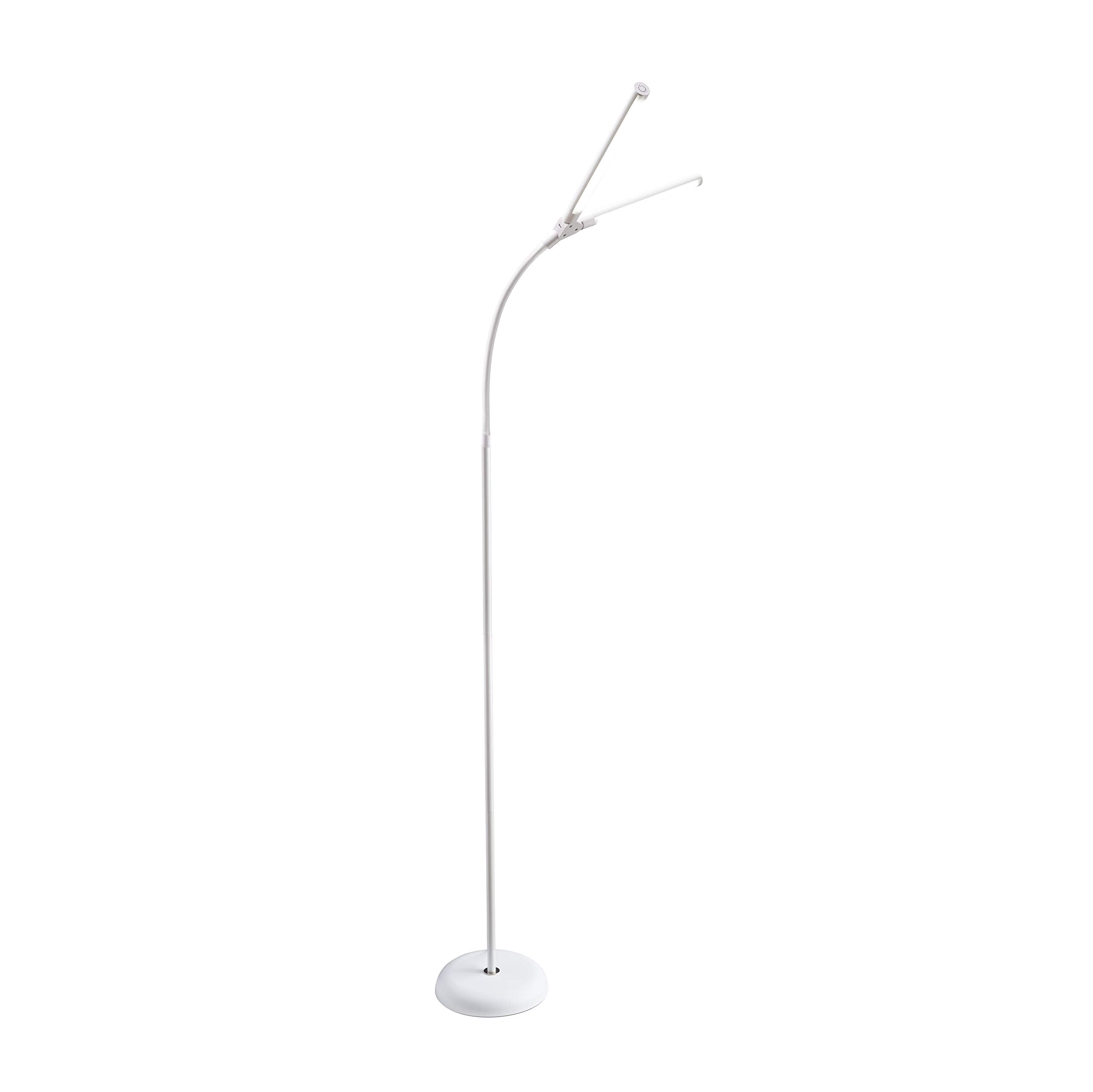 Daylight Duo Floor Lamp - LED Eye Care, Anti-Glare, 6000K, 13.5W, White, Model UN1530