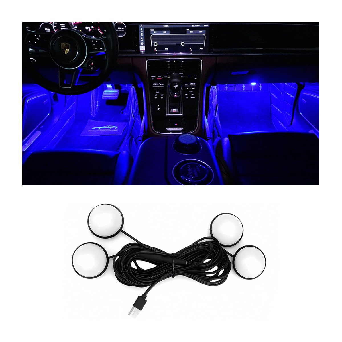 Besulen Car Interior Led Lights, Automotive Ambient Neon Light Kit With Usb Port, Car Accessories, Gifts For Men And Women, 4 In