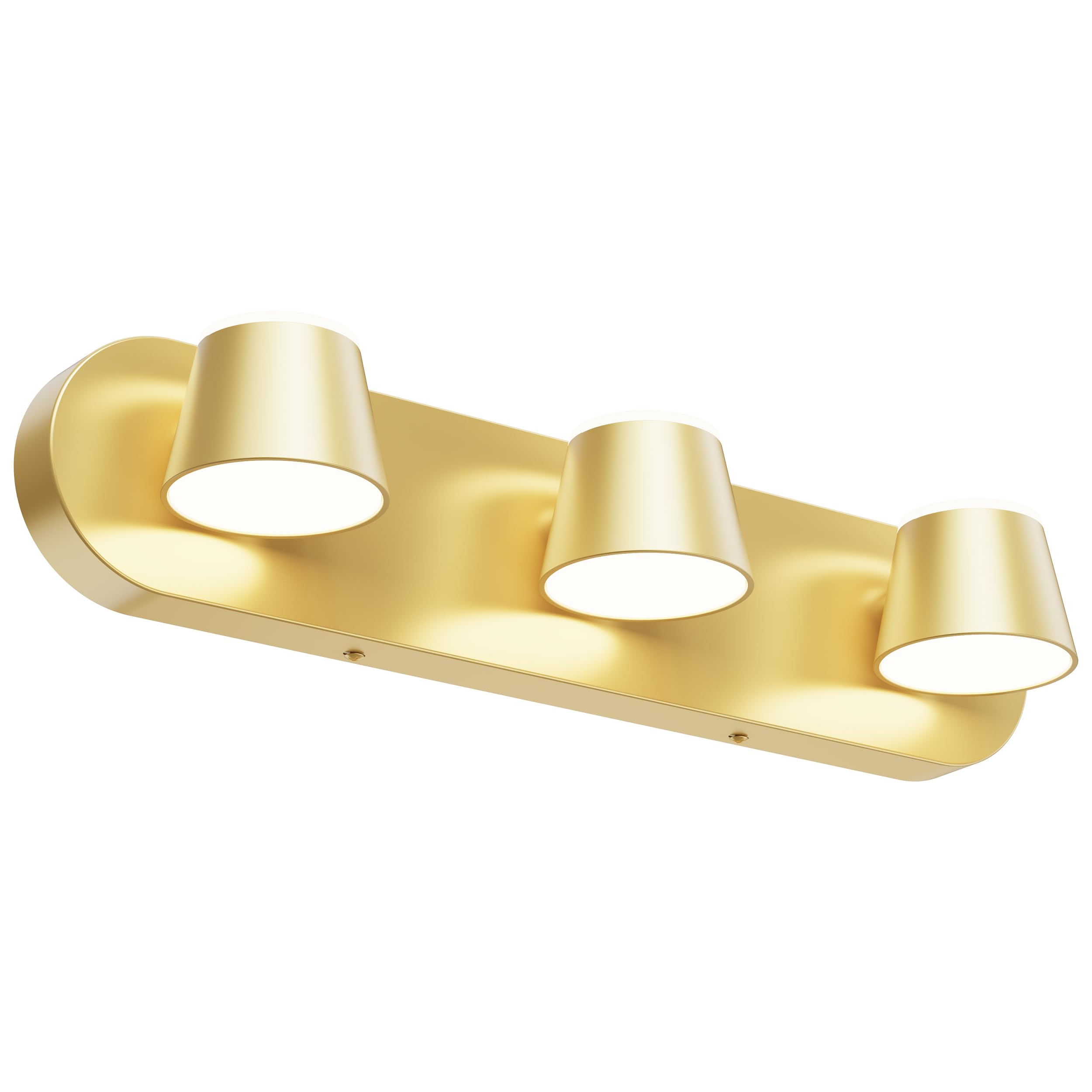 URSOLA 3 Light Bathroom Vanity Light Fixtures, Gold Metal, Dimmable, 20 Inch, Model 7540GD-3T