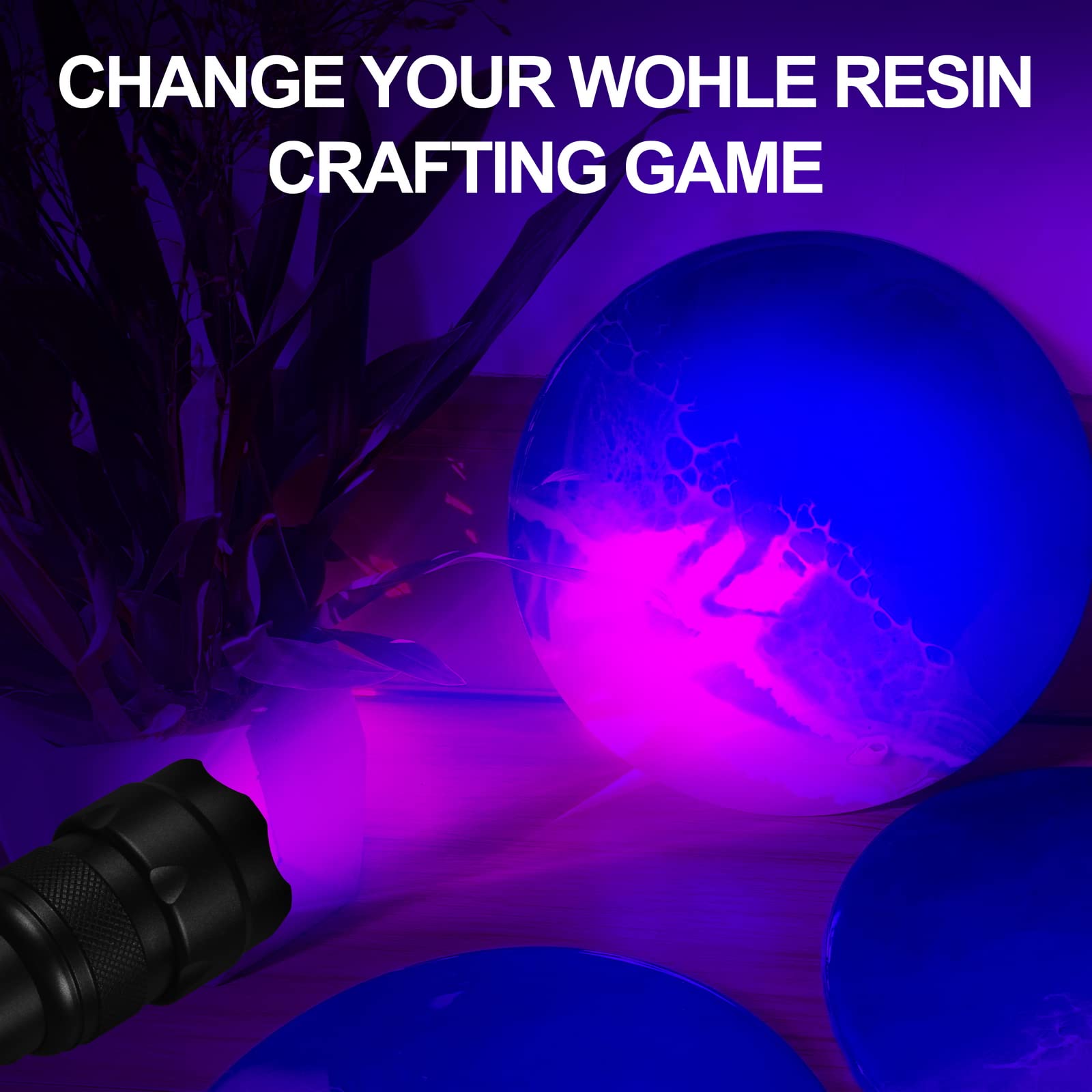 ULTRAFIRE UV Flashlight 395-405 nm LED Blacklight, Medium Size, Aluminum, Black, Model LE788000140