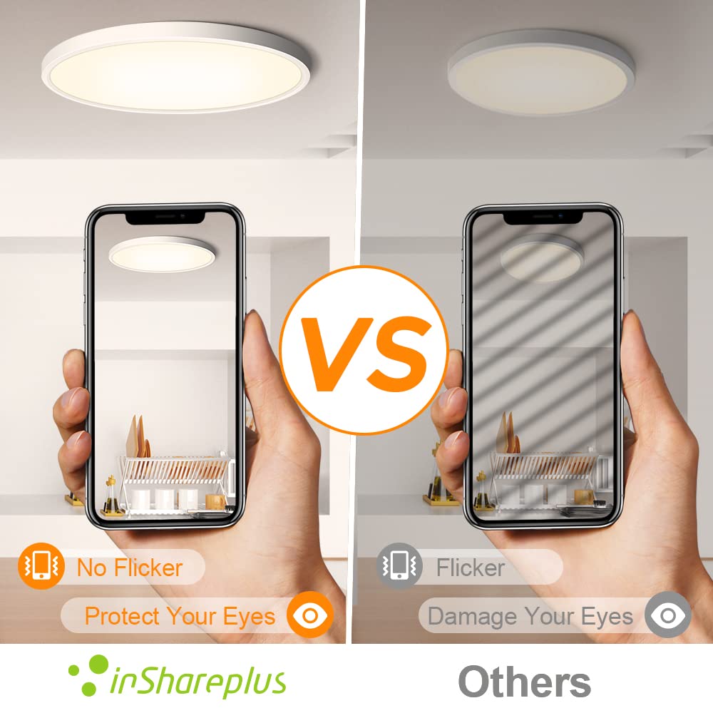 inShareplus LED Ceiling Light 32W Nature White 4000K 15.7inch Flush Mount Fixture Model LV400