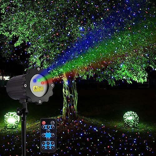VanSmaGo Laser Christmas Projector Lights, 3 Color, Waterproof, RF Remote Control, Model SE369-01, Black