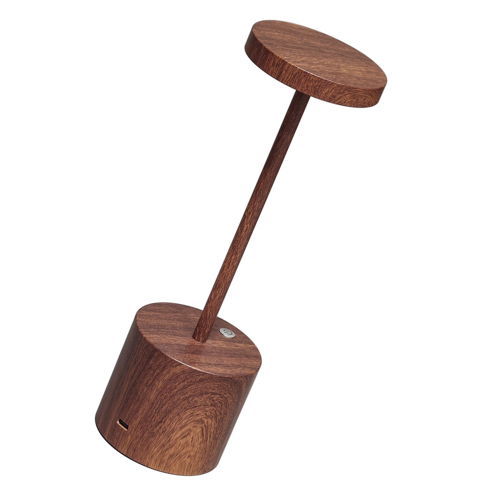 Barryca Cordless Table Lamp - Rechargeable LED Light, IP54, 3 Color Dimmable, 2-Pack Wood, Portable for Home & Outdoor Use