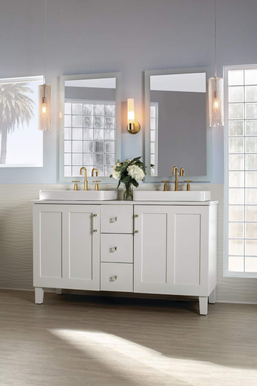 GEORGE KOVACS Saber Wall Sconce, 1-Light, 60W, 12.5in H x 4.75in W, Alloy Steel, Honey Gold, Model P