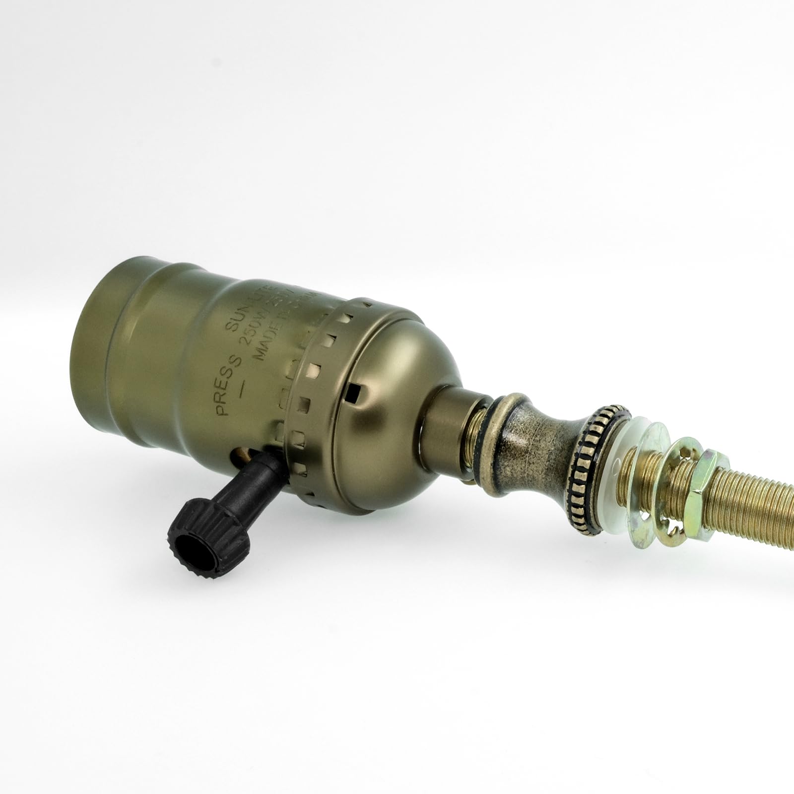 Goochan Lamp Repair Hardware Assortment,All Thread Pipe Lamp Rod,Includes Lamp Nipples,Coupling Pipe Connectors,Switch Knobs,Was