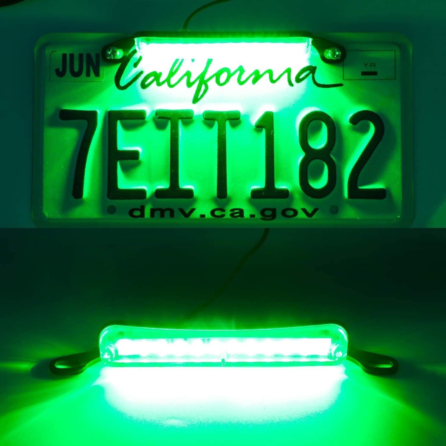 LivTee LED License Plate Light Assembly, Green 6000K, Extremely Bright for Trailer UTV ATV Truck RV Boat Car Accessories