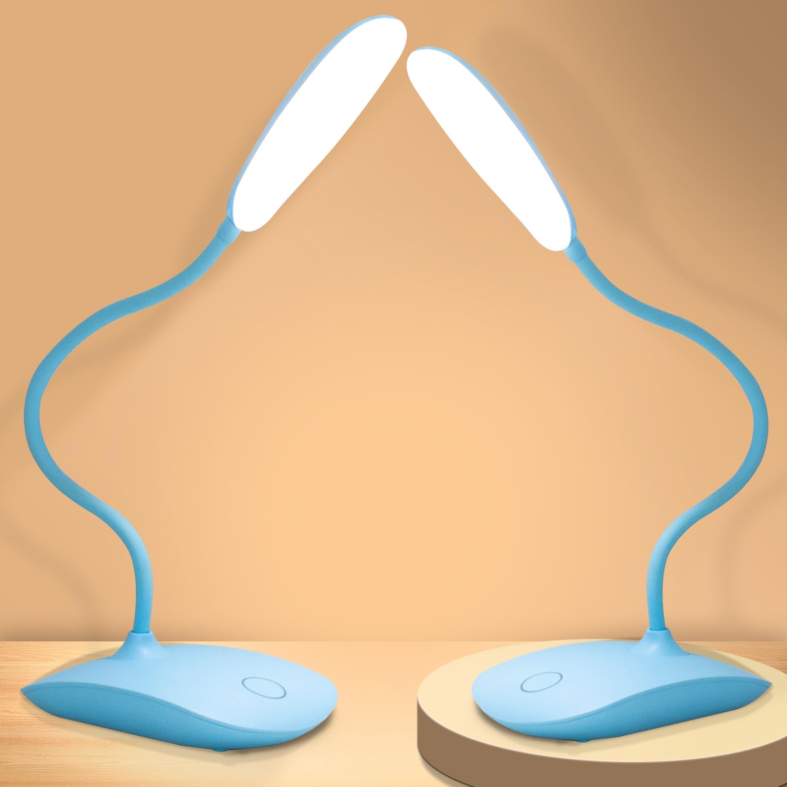 Battery Powered Desk Lamp, Portable Lamps Rechargeable 3 Color Modes Touch Control Stepless Dimming, Wireless Desk Lamp with 400