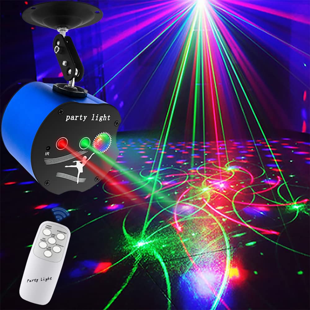 Disco Lights - Sound Activated Rave Stage Light Projector Effect with Remote Control for Xmas, Bar, Parties, Karaoke, KTV, Chris