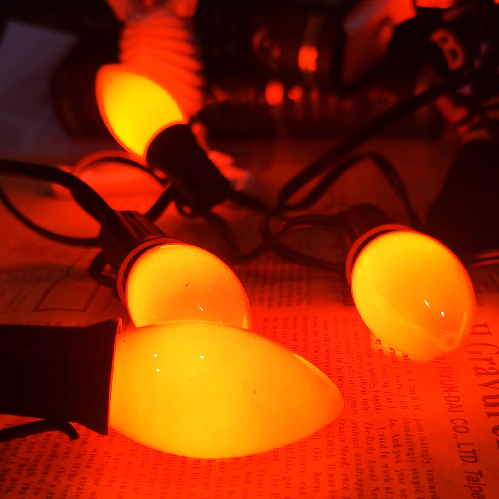 Pallerina 25 Pack C9 LED Outdoor Light Bulbs, 0.6W Shatterproof Plastic, Warm Orange for Christmas, Chandeliers, Night Lights