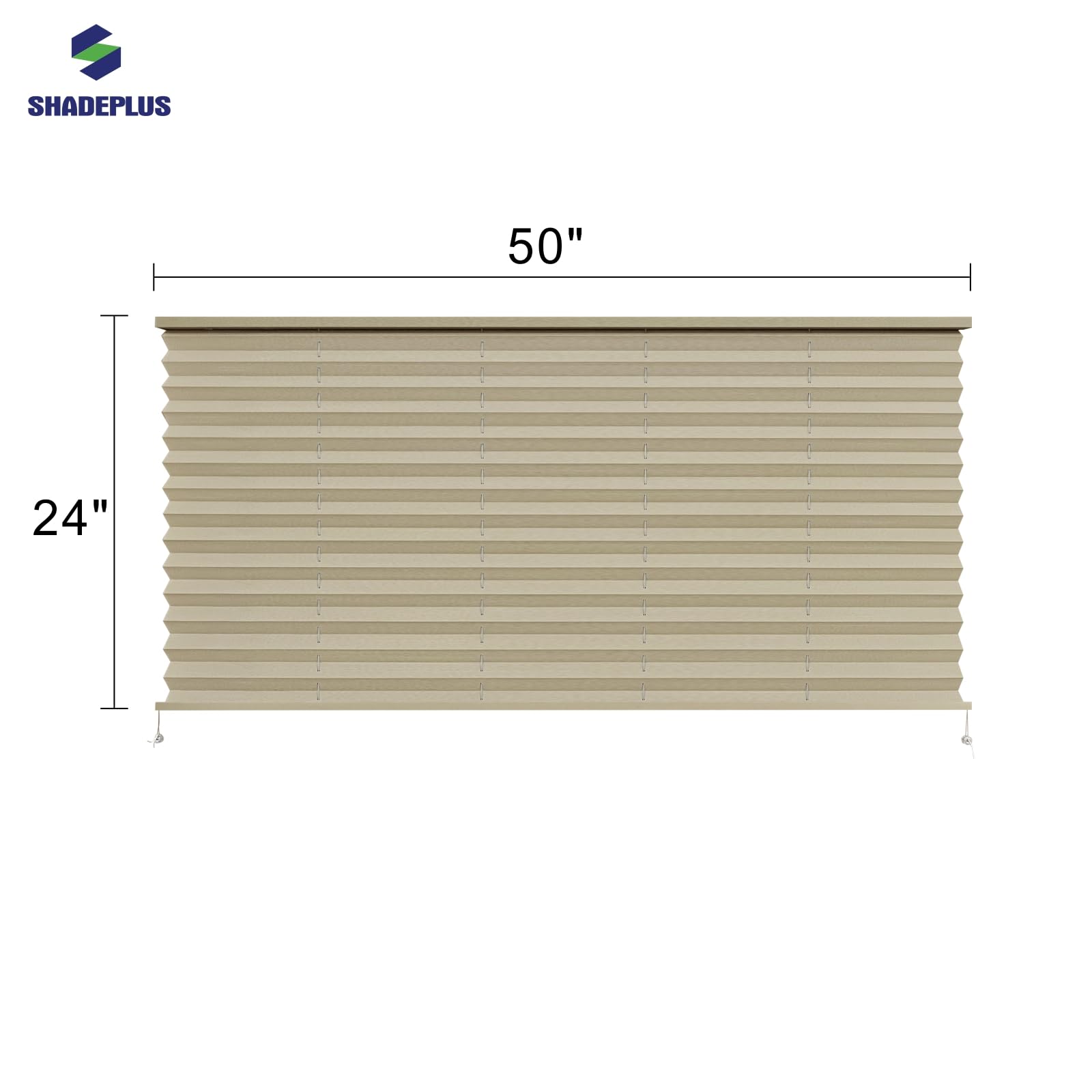 SHADEPLUS RV Pleated Shades, 50in W x 24in H, Polyester Blend, Cappuccino, Model NBZL-CAP-50/24