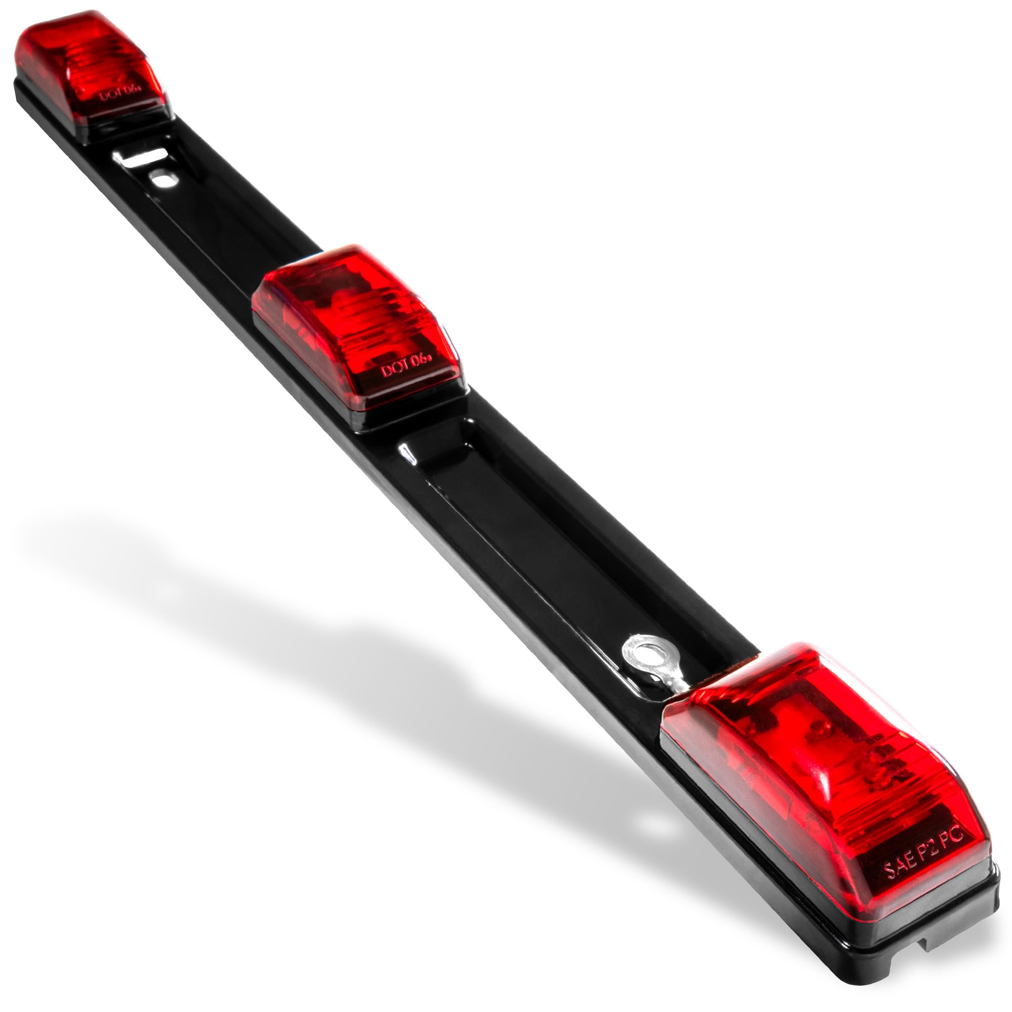 True Mods 15'' Led 3 Red Trailer Light Bar [Dot Fmvss 108] [Sae P2] [Ip67 Submersible] Sealed Identification Running Marker Clea