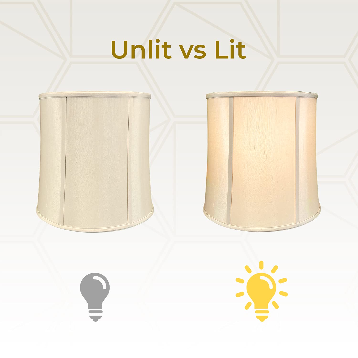 Royal Designs, Inc. Drum Lamp Shade, Faux Silk, 14 x 15 x 15, Beige, 2-Pack, Model BS-719-15BG-2