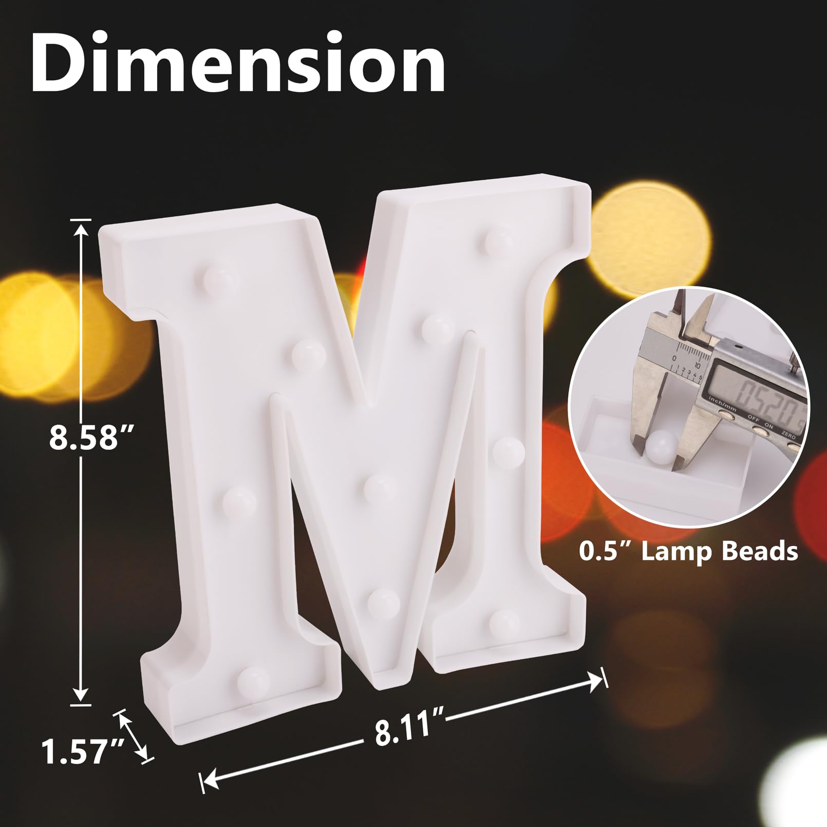 Tronsboo Led Marquee Sign Light Up Letters, Alphabet Light Up Letters Sign, Battery Powered Led Letter Lights For Night Light, Wedding, Birthday, Party, Christmas Or Home Decor (Letter M)