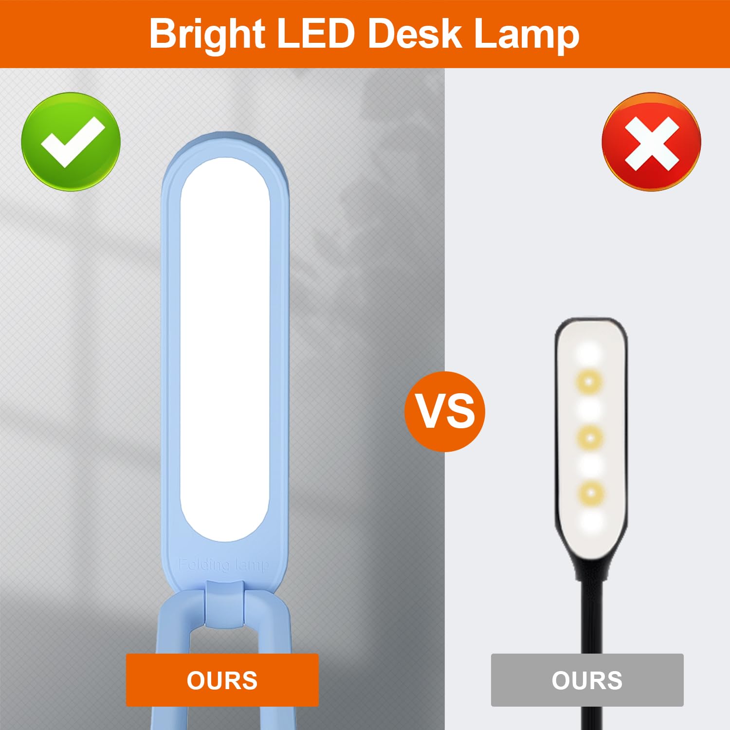 Giryuhd LED Desk Lamp Portable Rechargeable Foldable Light Model A211 Blue