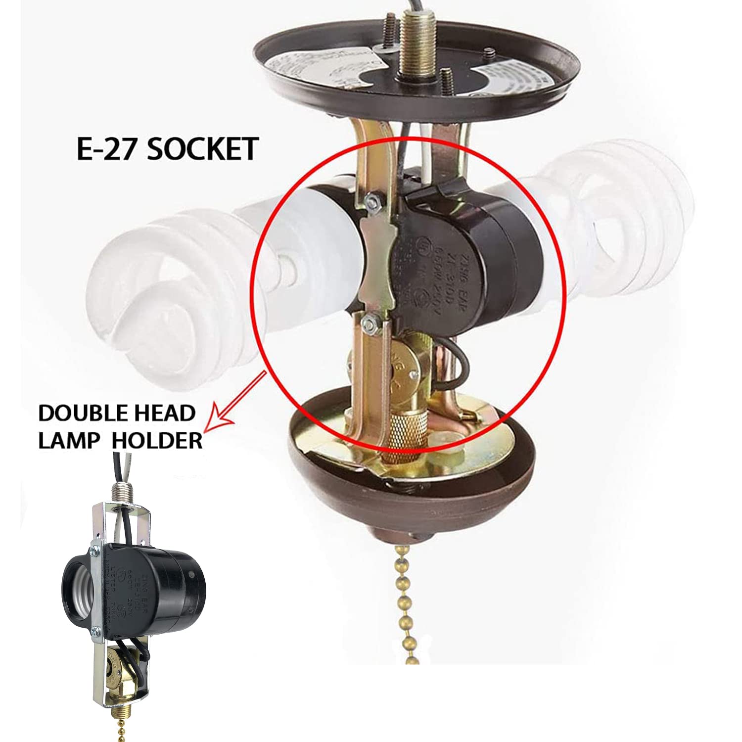 Akahttbn Ceiling Fan Light Kit,Twin Light Bulb Socket Compatible With Hunter Fan