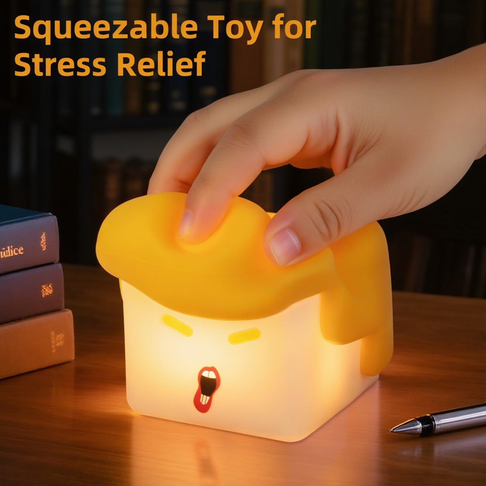 Tcamp Silicone Touch Lamp - Dimmable Yellow Bedside Light, Rechargeable, Model RY-TLPYD