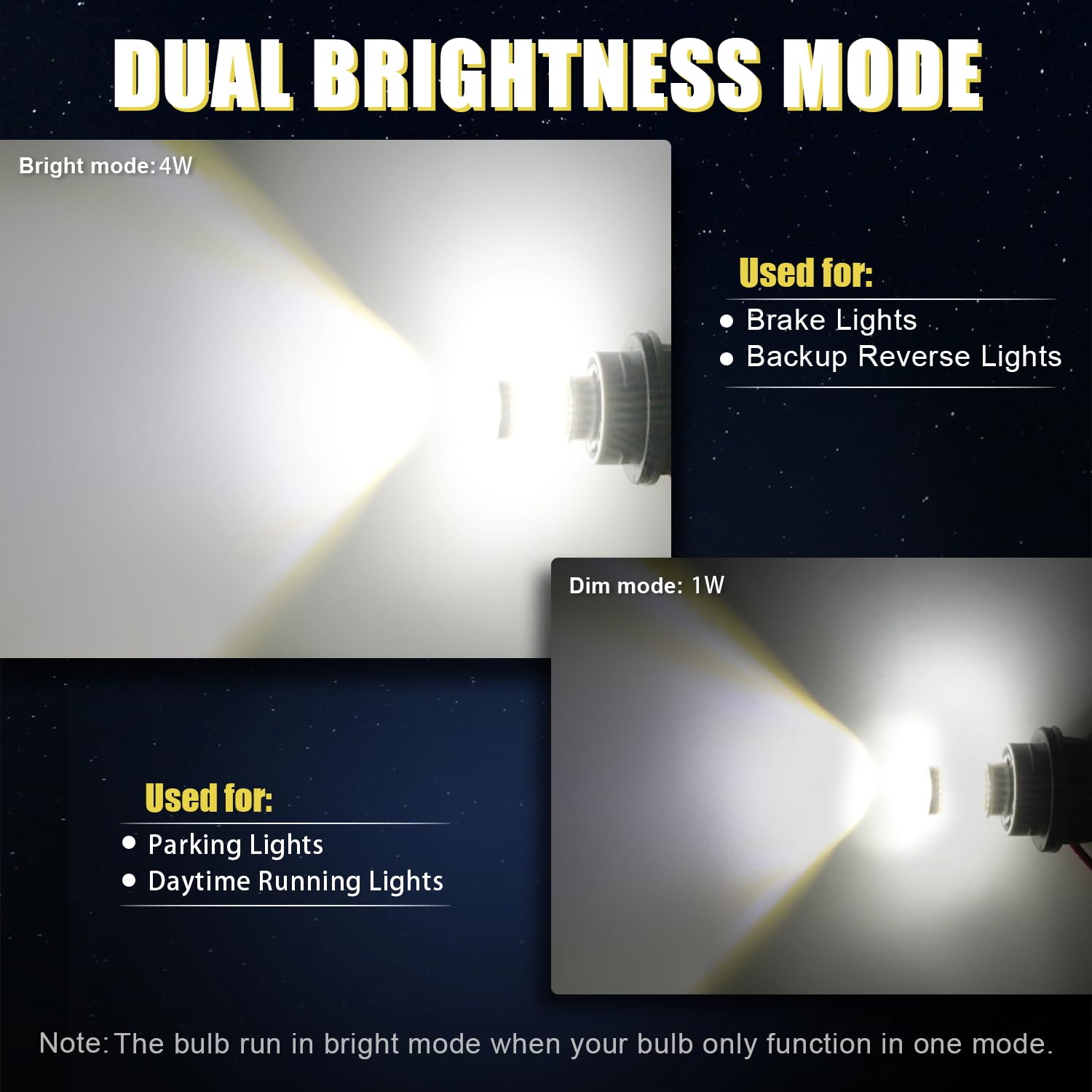 iBrightstar 1157 LED Bulbs, 9-30V, Low Power, Xenon White, Projector Replacement for Back Up/Reverse/Tail Brake Lights