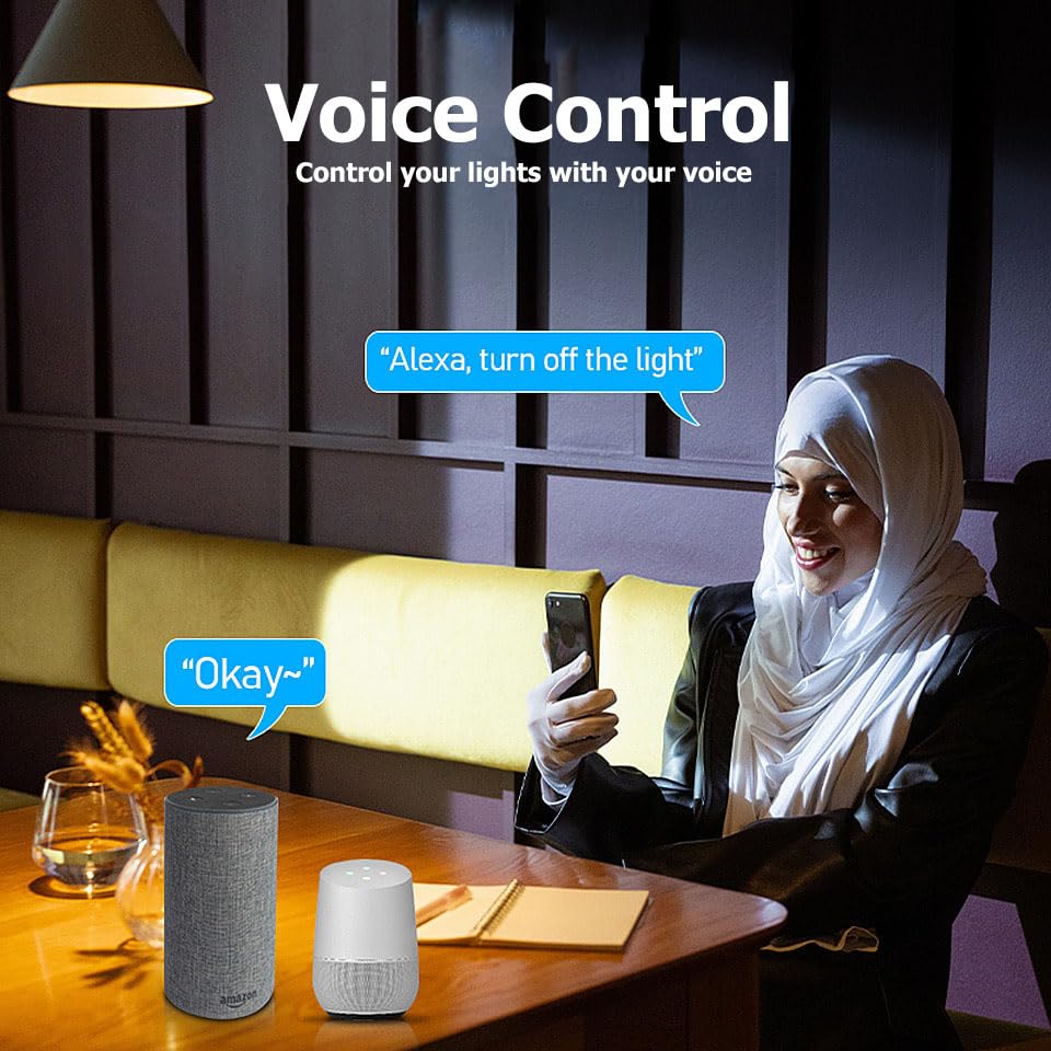 Afinsea Smart Light Bulbs,Wifi & Bluetooth Led Light Bulb That Compatible With Alexa & Google Home, Color Changing Light Bulb, 10W A19 E26 2.4Ghz Wifi Light Bulbs 60 Watt Equivalent, 800Lm Dimmable