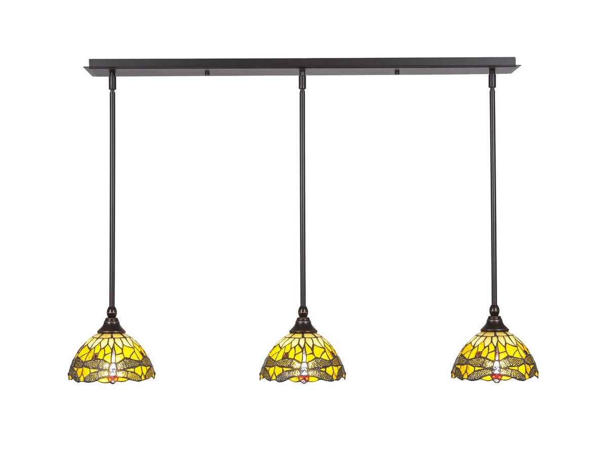 Toltec Lighting 3 Light Linear Pendalier In Dark Granite (36-Dg-9465)