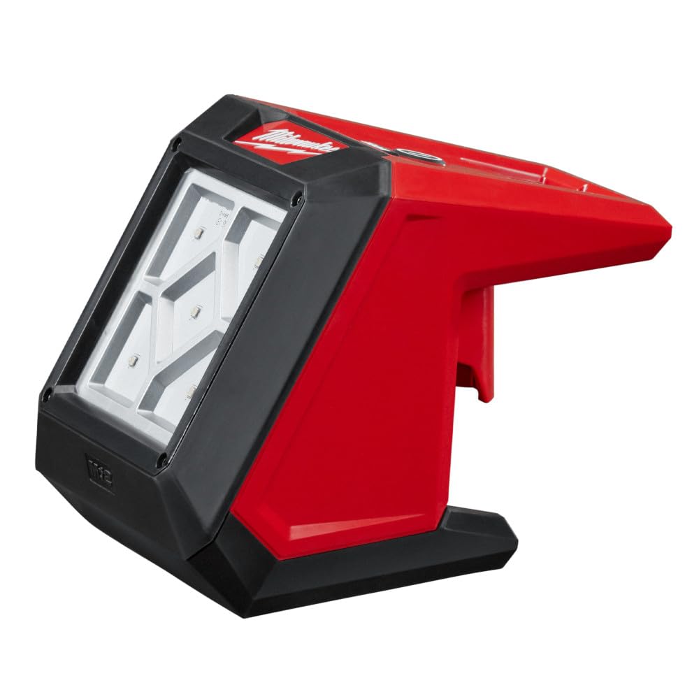 Milwaukee M12 Rover 1000 Lumen Compact Flood Light, Model 2364-20, Red, Aluminium