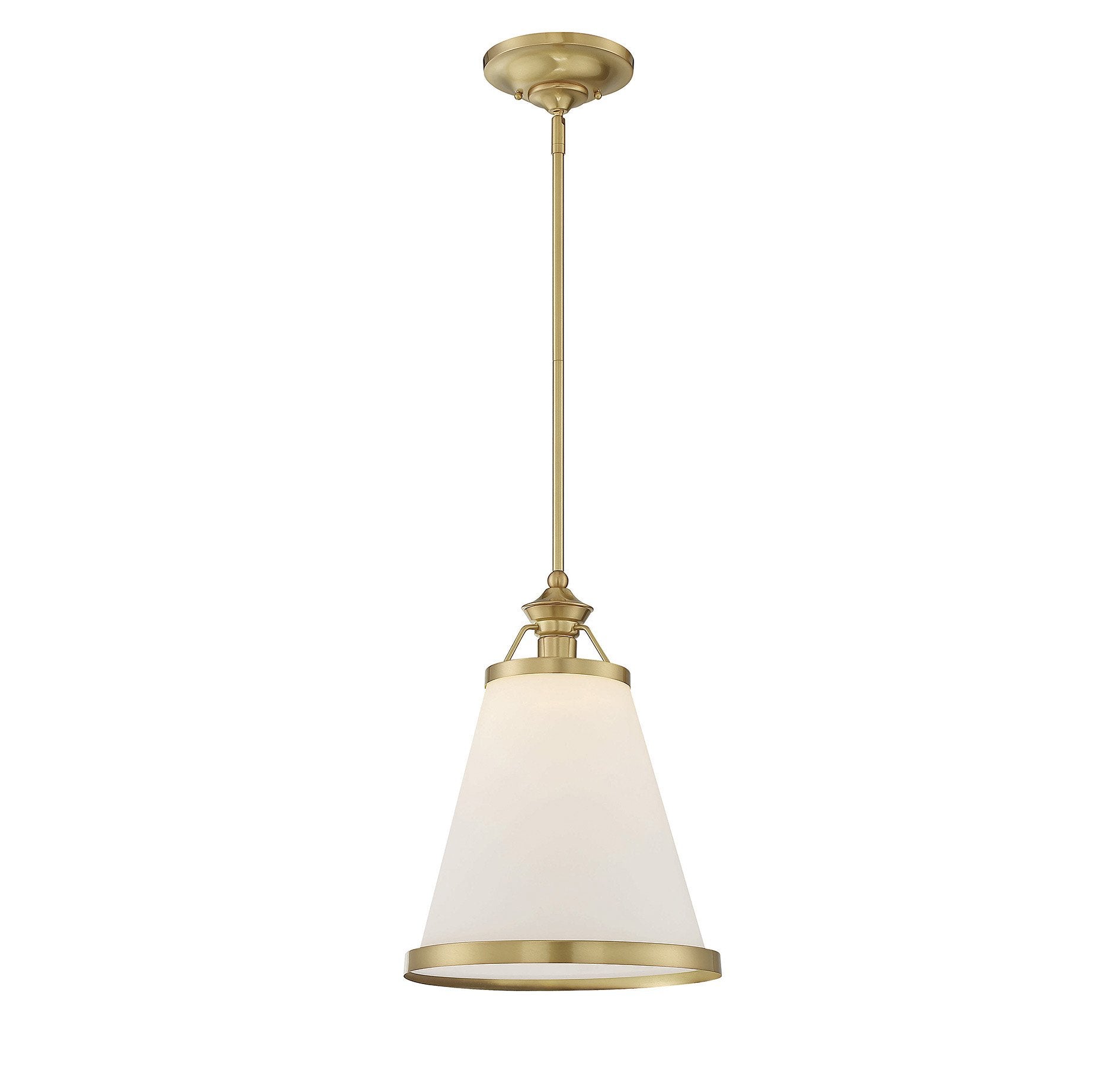 Savoy House 7-130-1-63 Ashmont Vintage Industrial Bohemian White Opal Glass Pendant Ceiling Light, 1-Light 60 Watt, 21 H x 13 W,