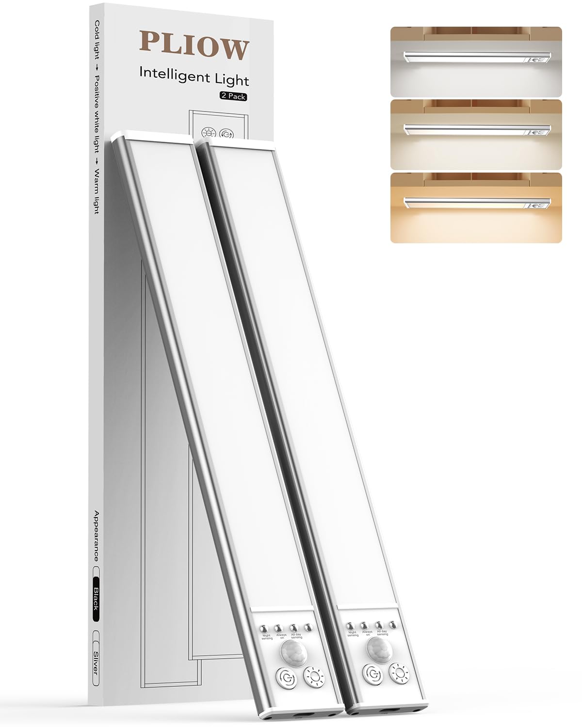 Under Cabinet Lighting  Led Motion Sensor Light Indoor With 3 Color Dimmable  2500Mah Battery Operated Closet Lights Rechargeable Lamp  Magnetic Under Counter Night Lights Used In Cabinet (16 Inches)