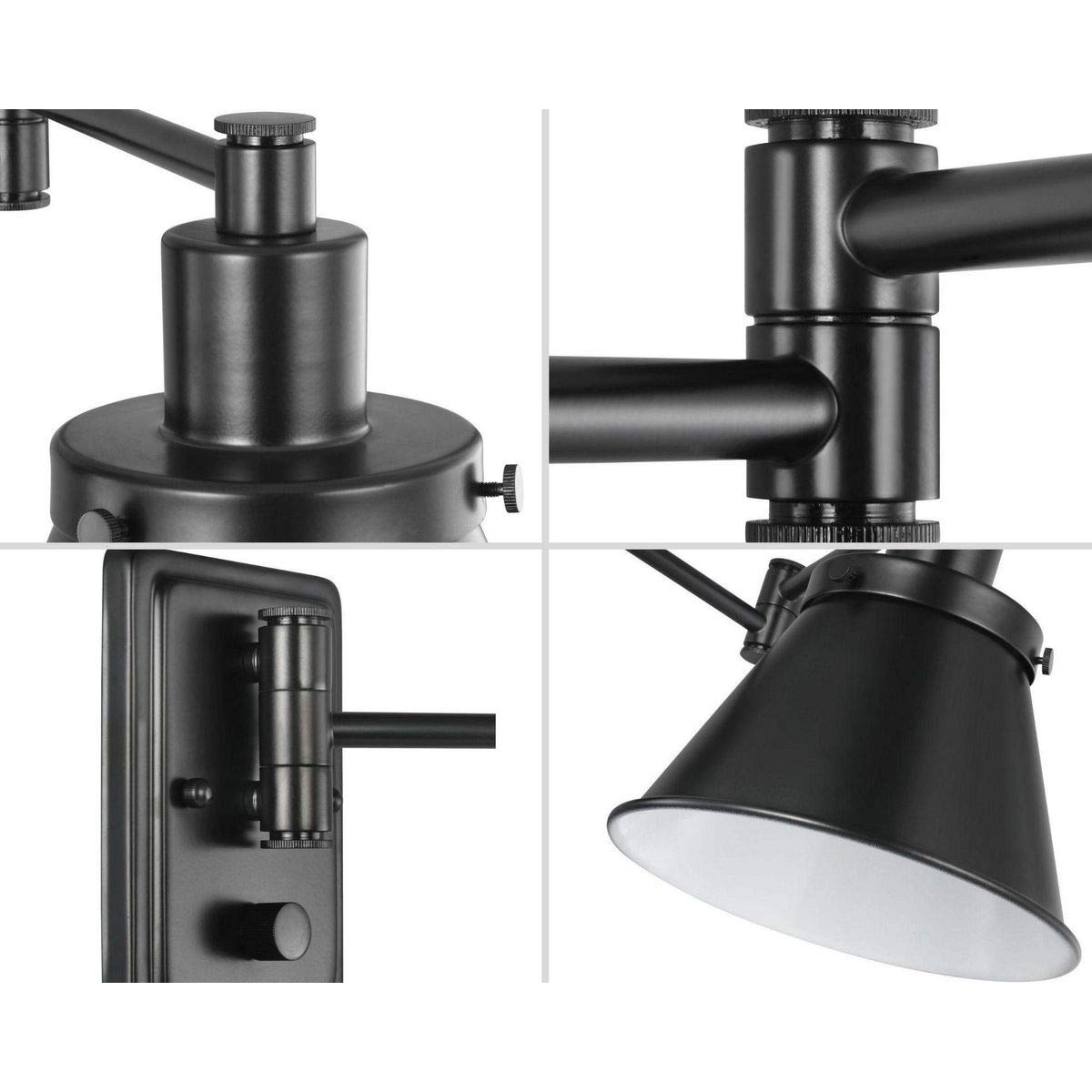 Progress Lighting Hinton Collection Black Swing Arm Wall Light, Alloy Steel, 9.63x8.25x8.25, Model P710085-031