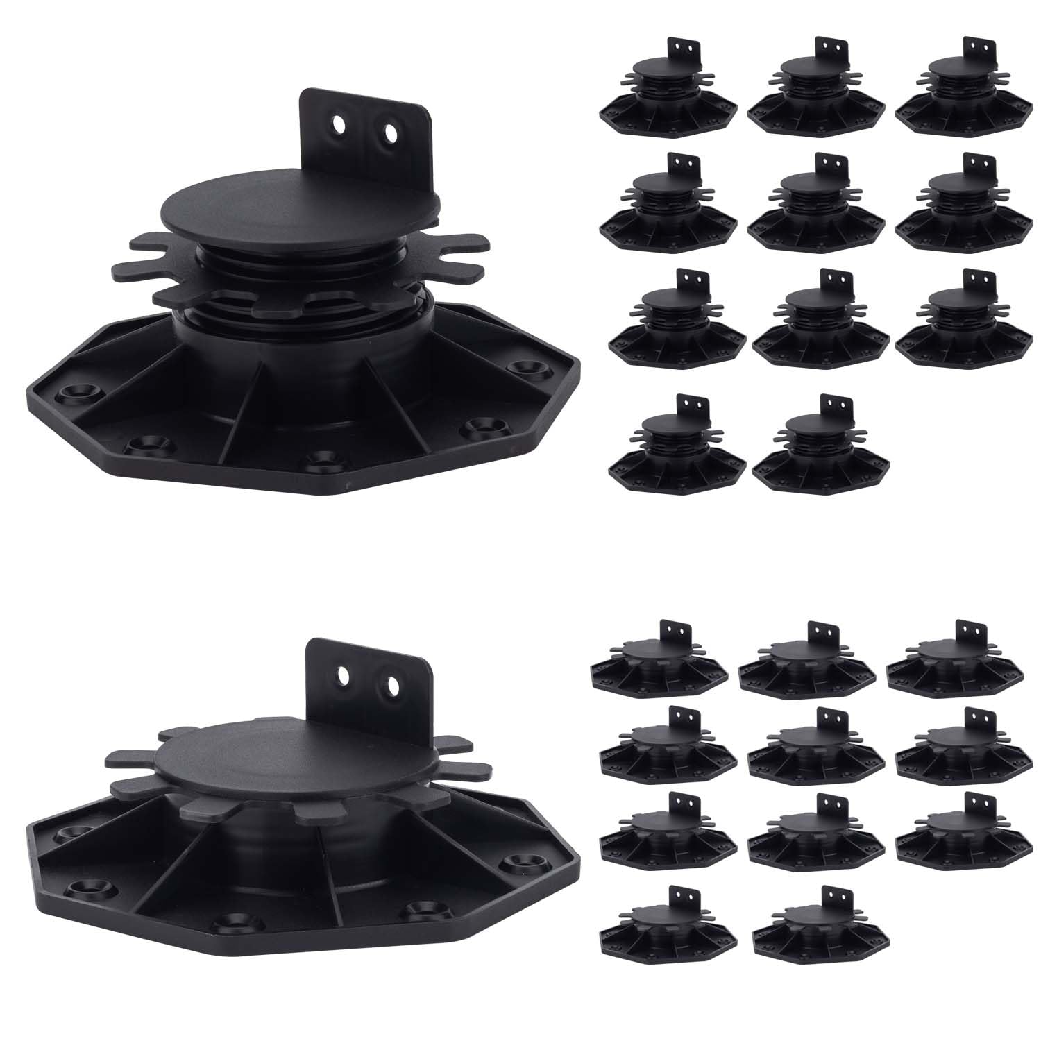 Phlkjl 24Pack Adjustable Plastic Pedestal Paver,Floor Slate Support Floor Lift,Deck Support Floor Raising (Unilateral Keel Slot)