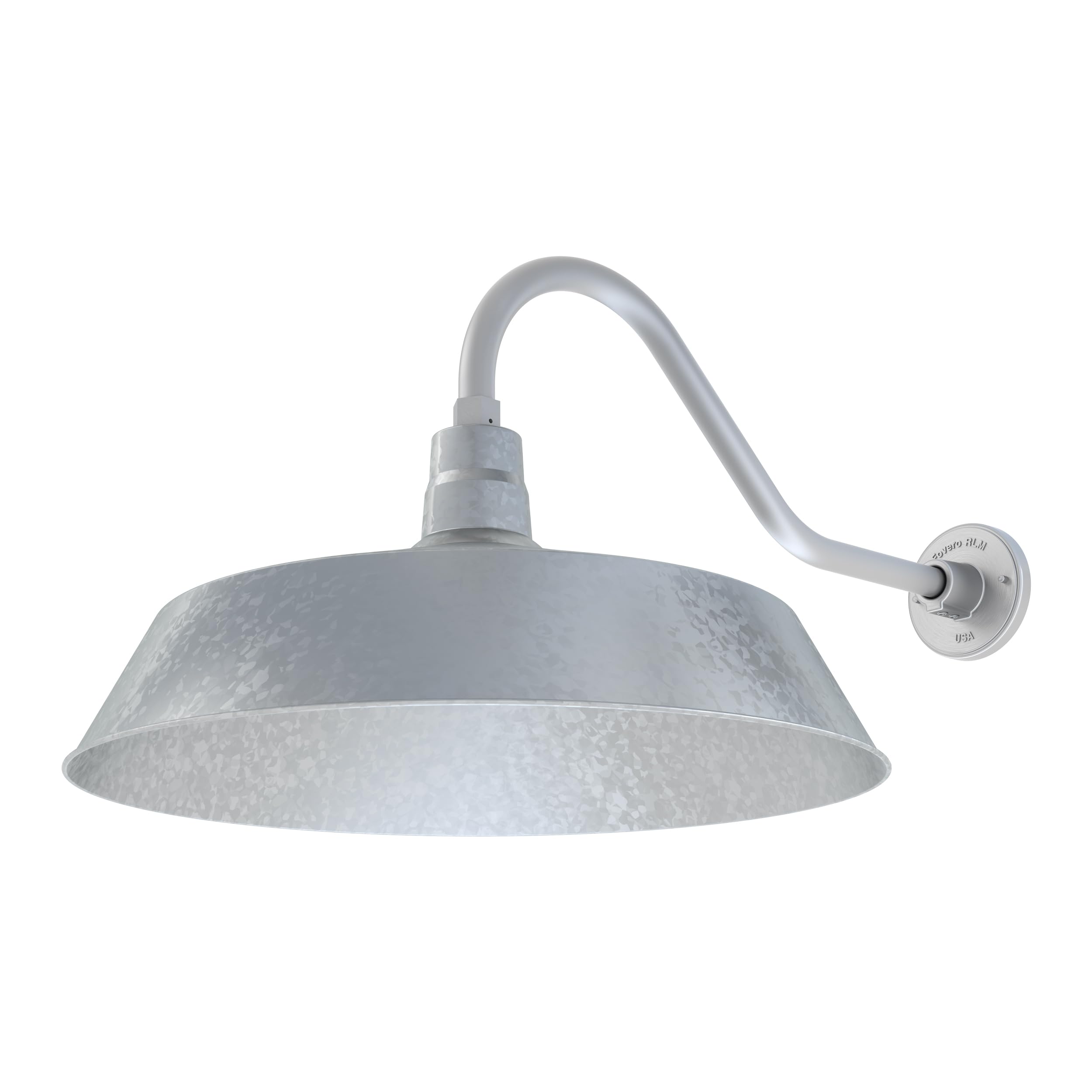 21in. Galvanized Oversized Outdoor Gooseneck Barn Light Fixture With 22in. Long Arm - Wall Sconce Farmhouse, Vintage, Antique St